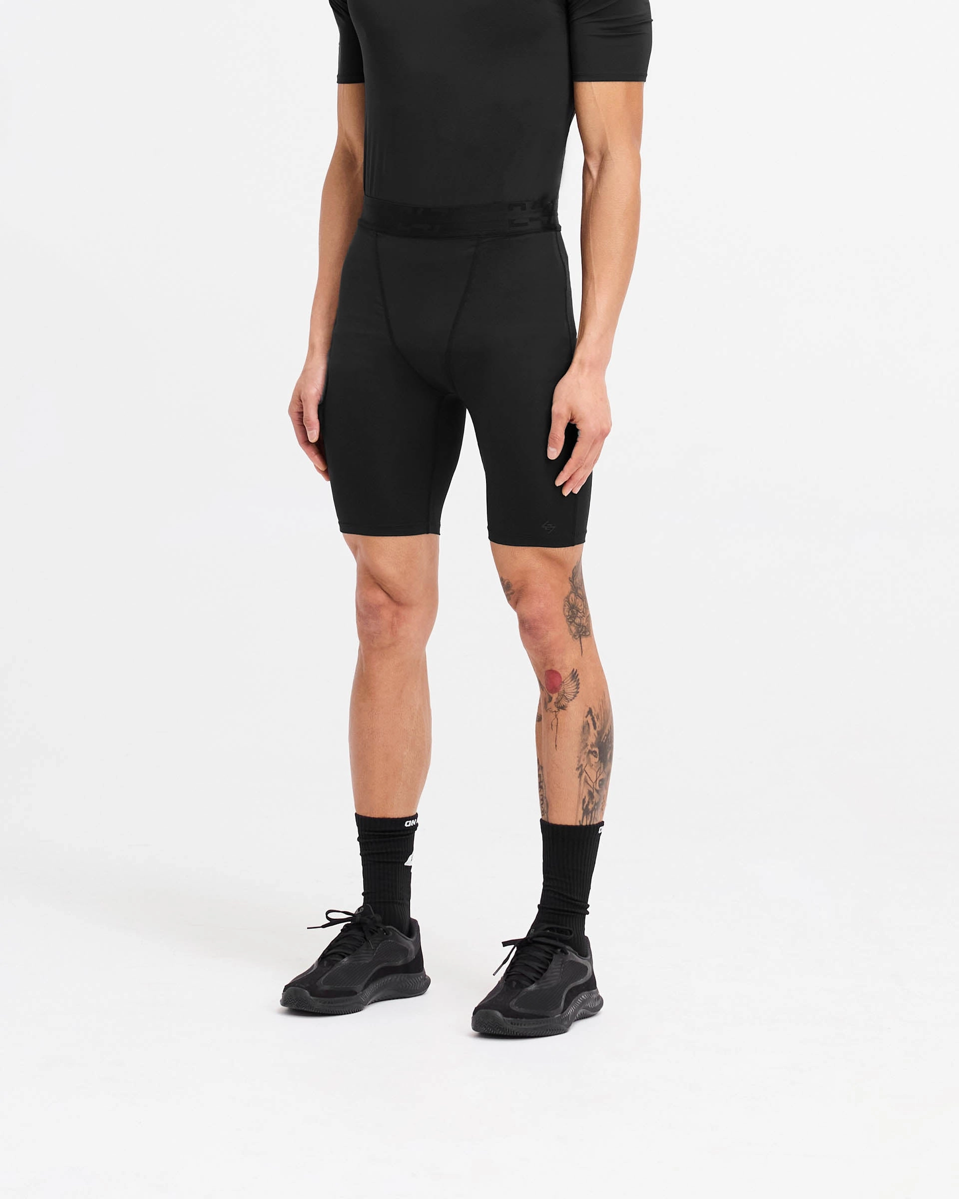 Cooling Fabric Anti Pill Surface 247 Compound Legging Short - Black