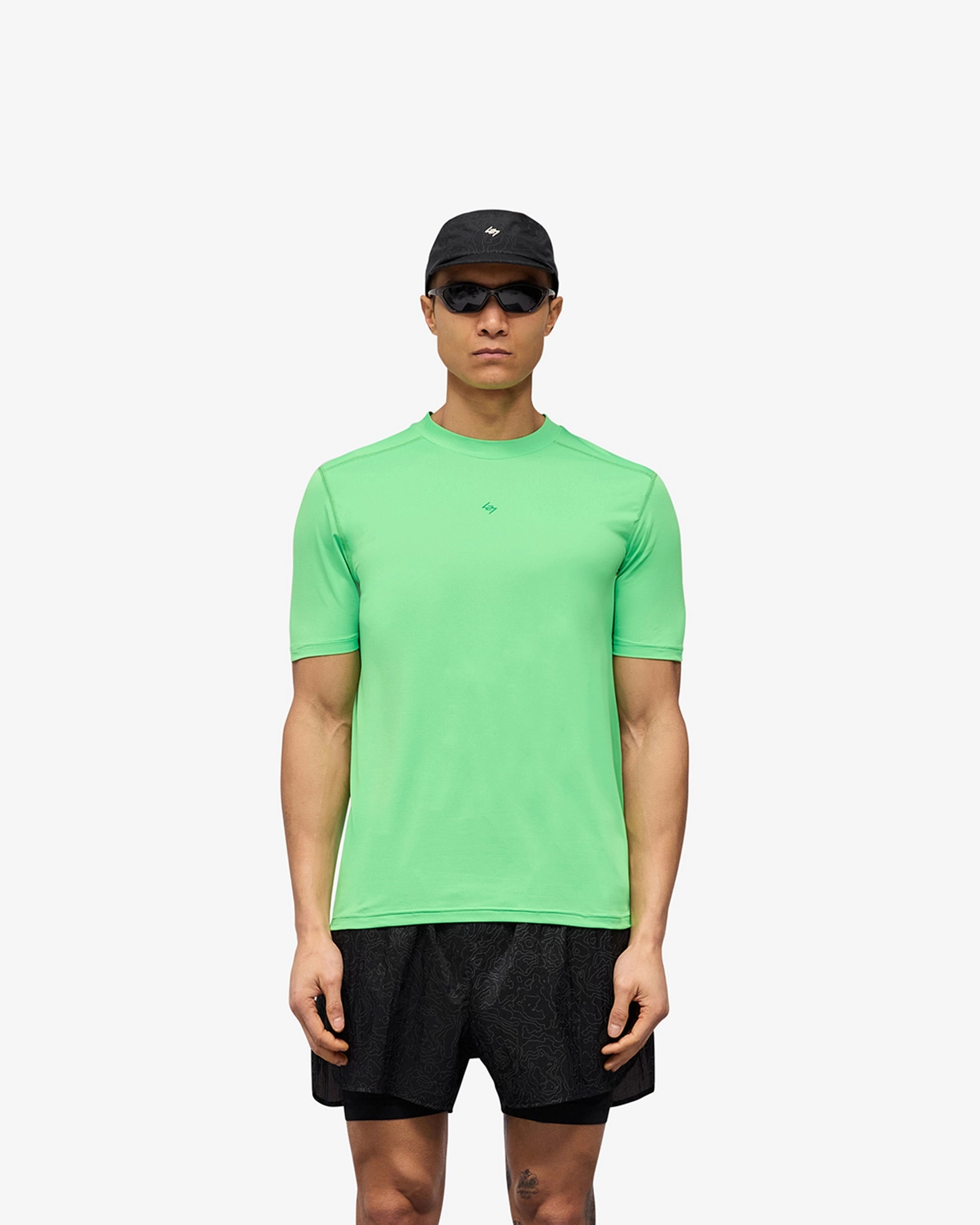 All Day Wear casual top 247 Contour Run T-Shirt - Speed Green