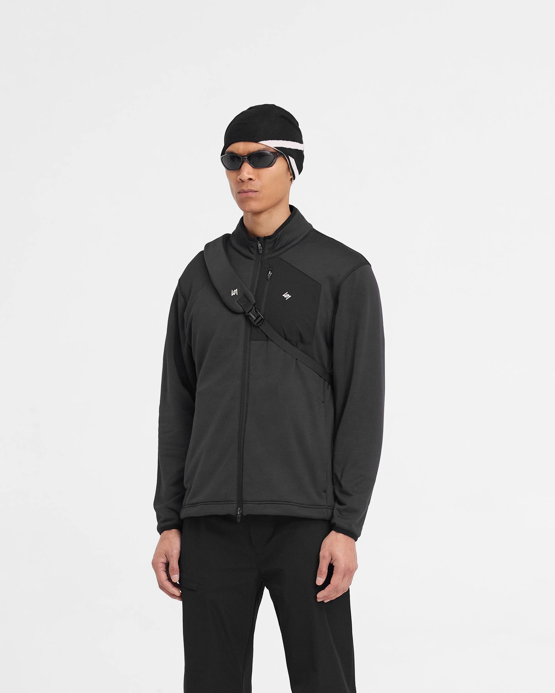 247 Full Zip Fleece - Black Modular Layering Concealed Zippers