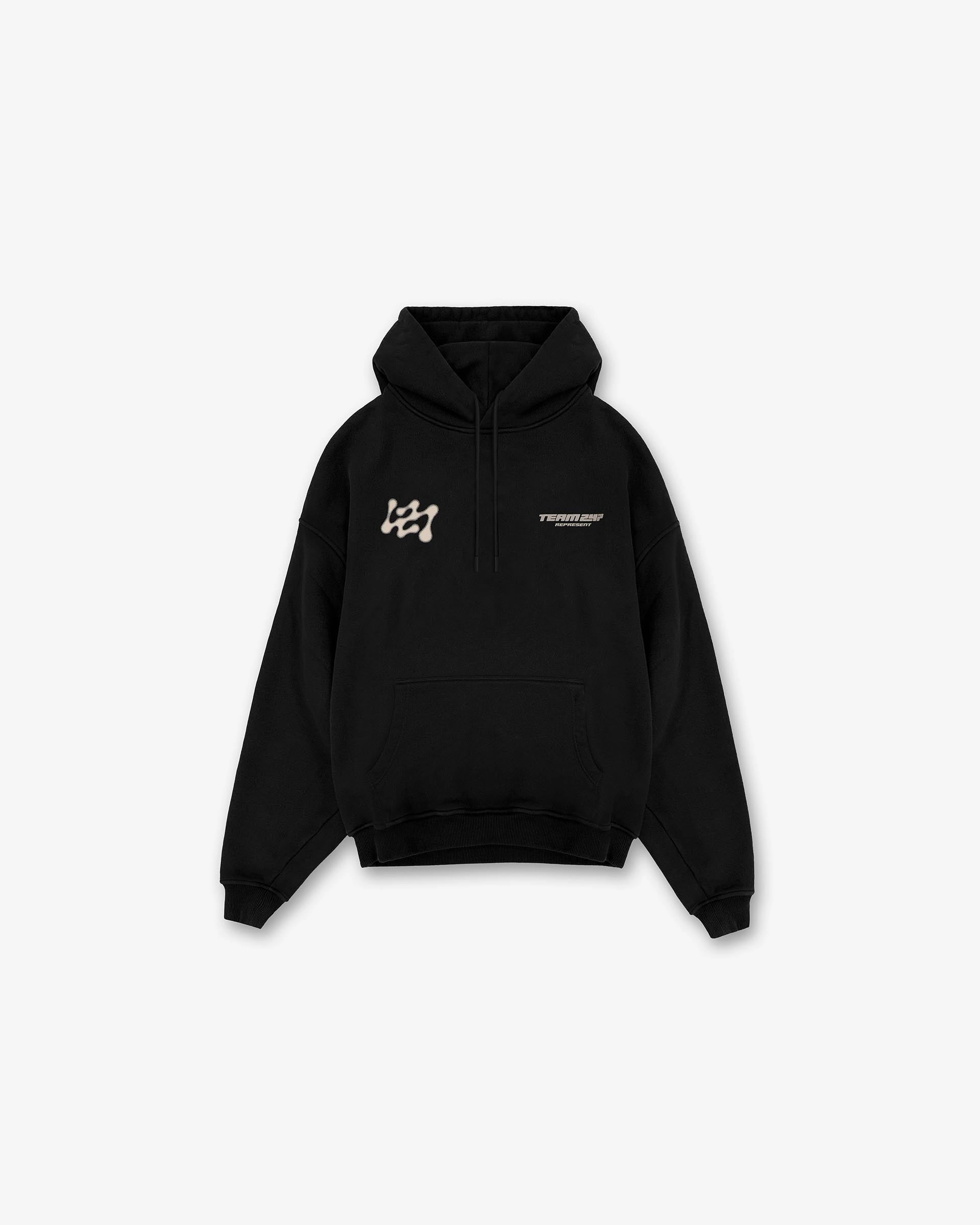 247 Future Terrains Oversized Hoodie - Black spandex blend winter break