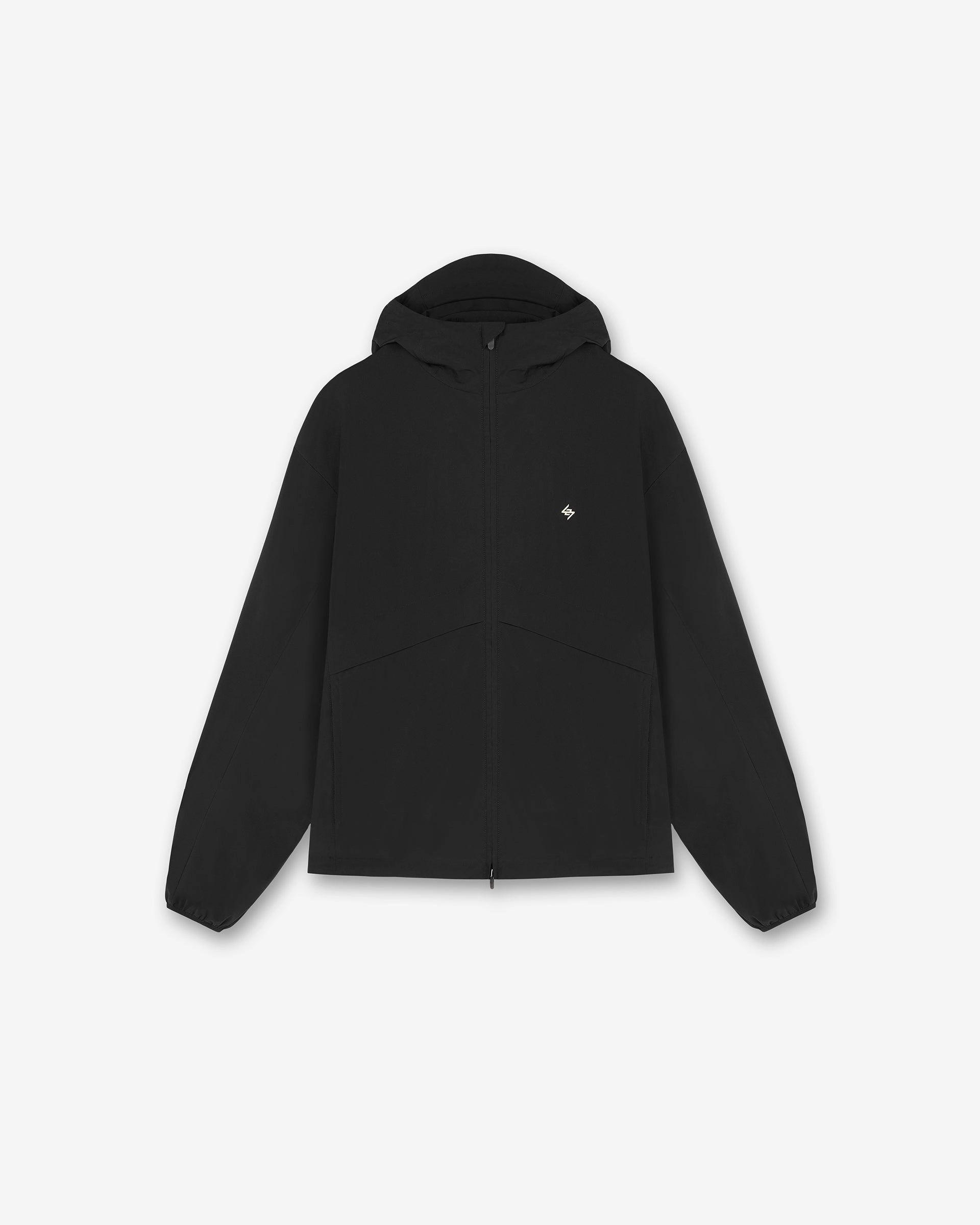 247 Hooded Training Jacket - Jet Black WindproofDesign Heat Resistant Fabric