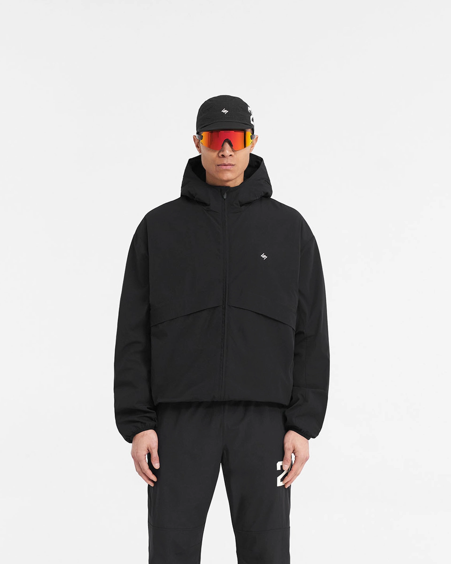 Ergonomic Tailoring Flatlock stitching 247 Hooded Training Jacket - Jet Black