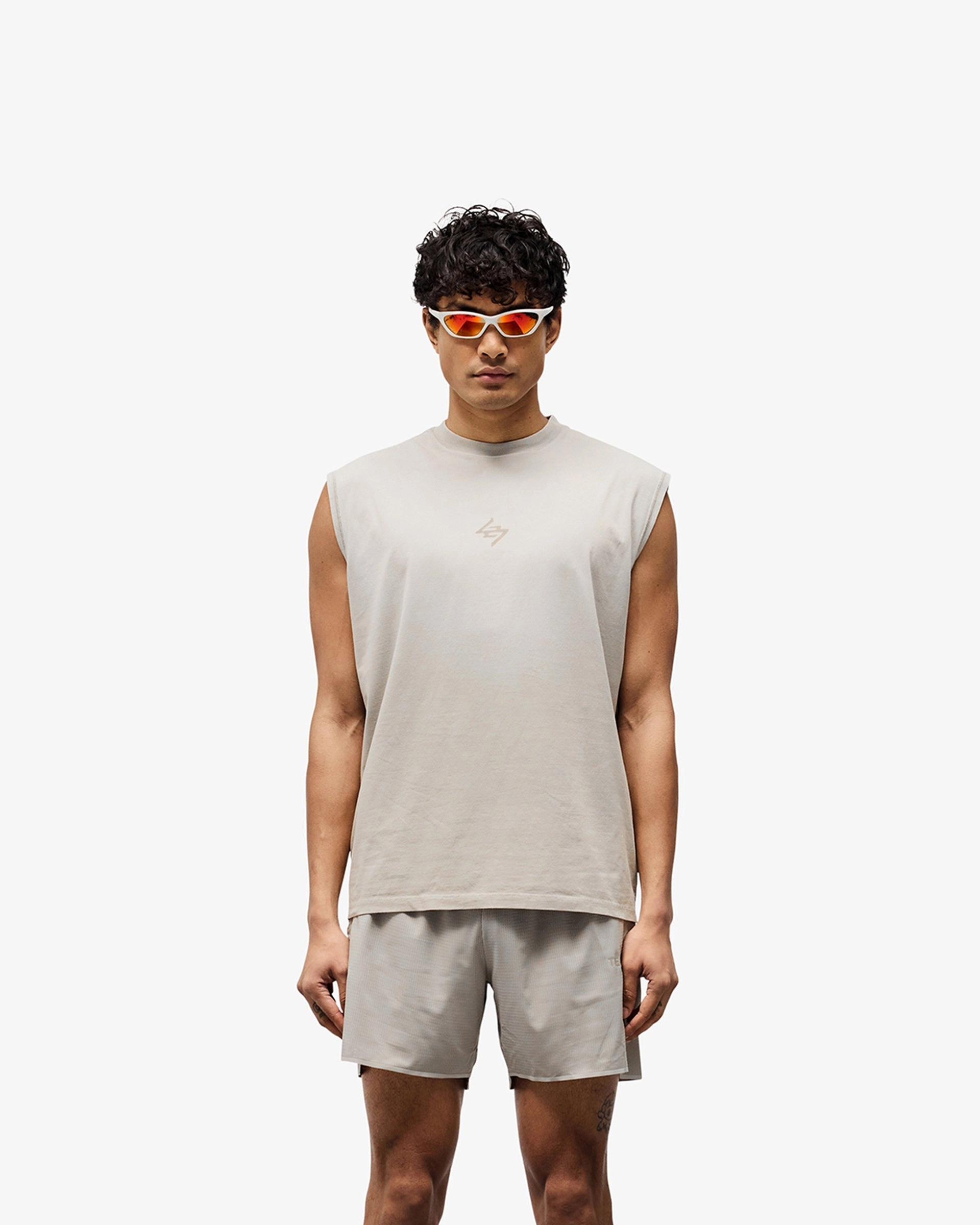 247 Motion Oversized Tank - Pebble Layered Comfort Relaxed Flex