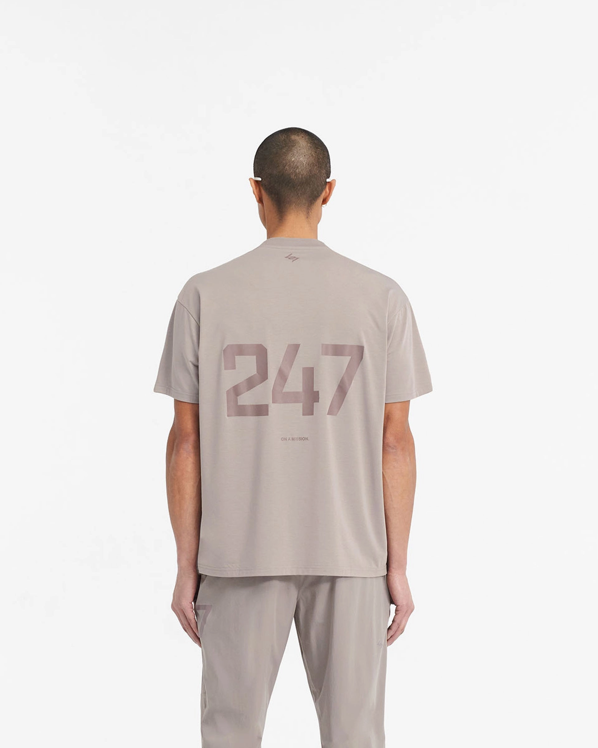 247 Oversized T-Shirt - Cinder Heat Transfer Printing