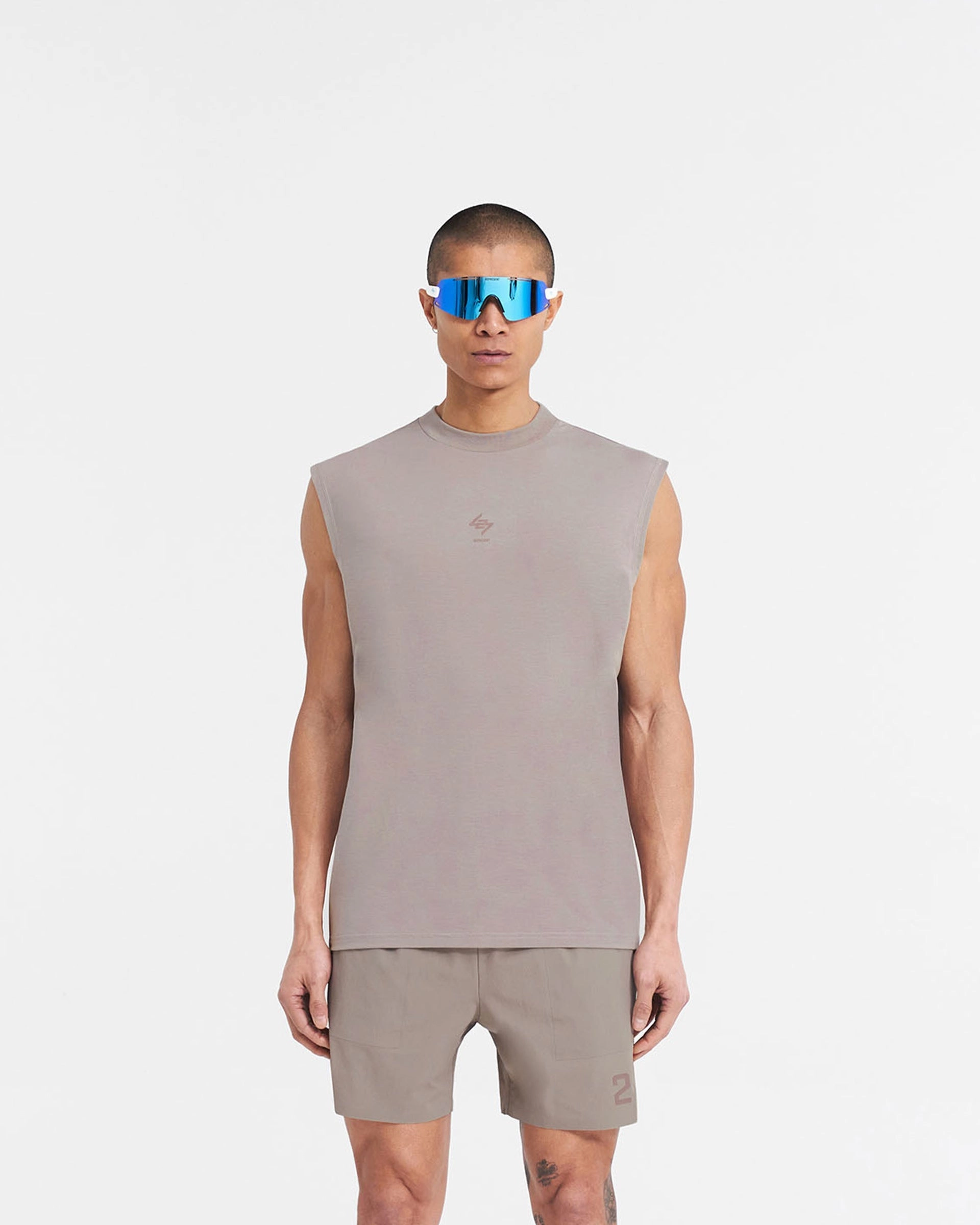 Classic Style Trend Geometric precision 247 Oversized Tank - Cinder