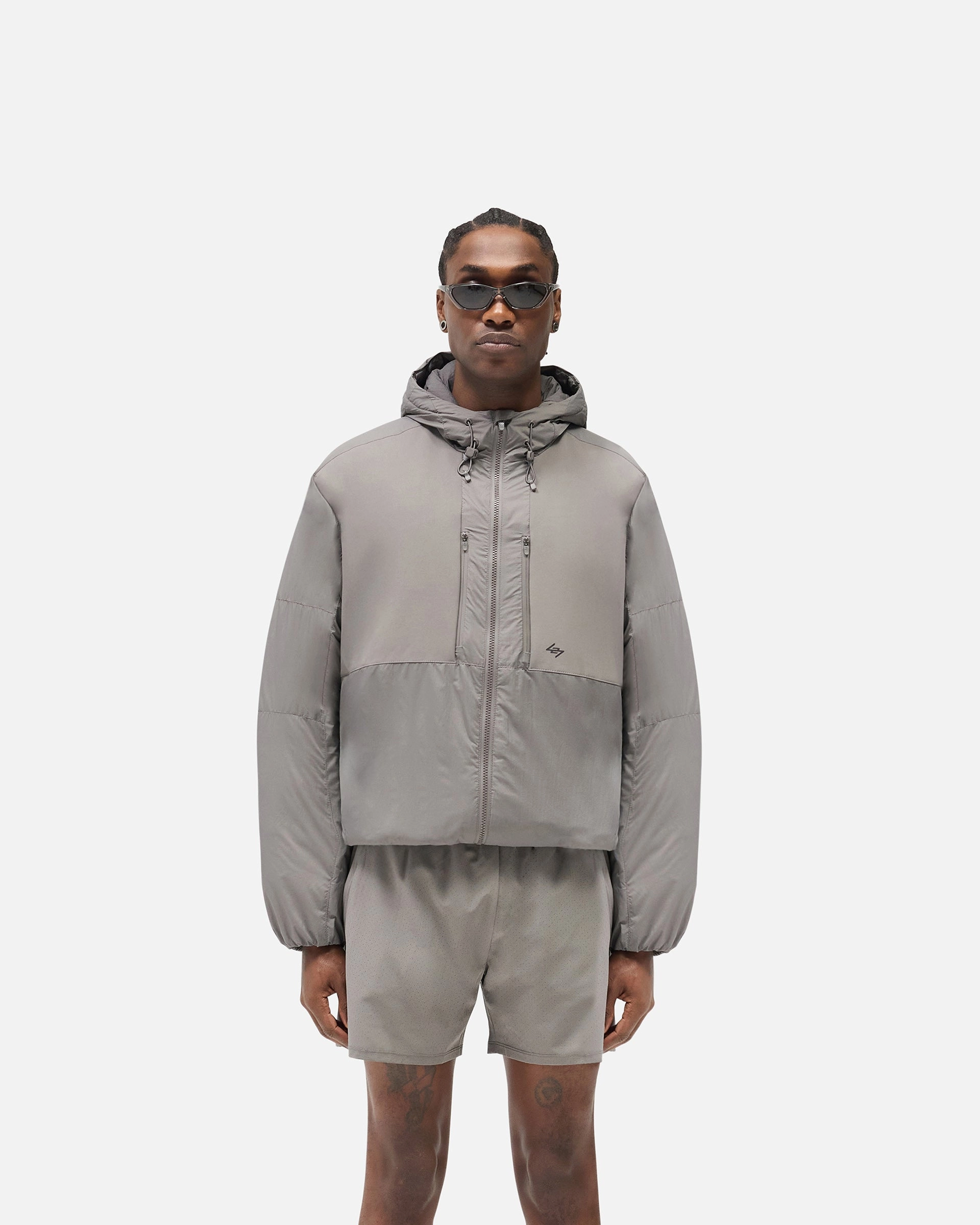 Waist String 247 Panelled Insulated Jacket - Steel