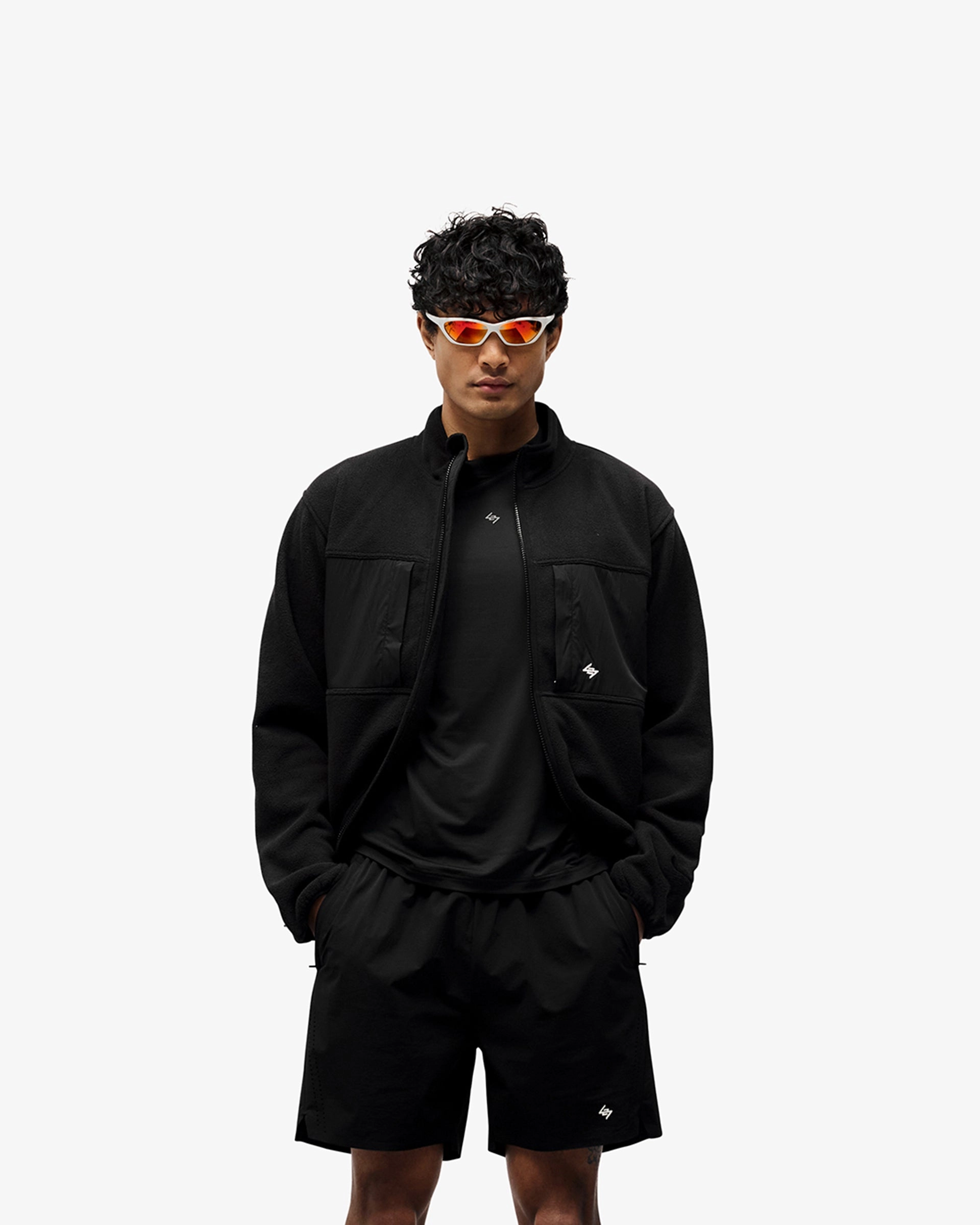 247 Polar Panelled Fleece - Black Hidden Zipper Chill Weather