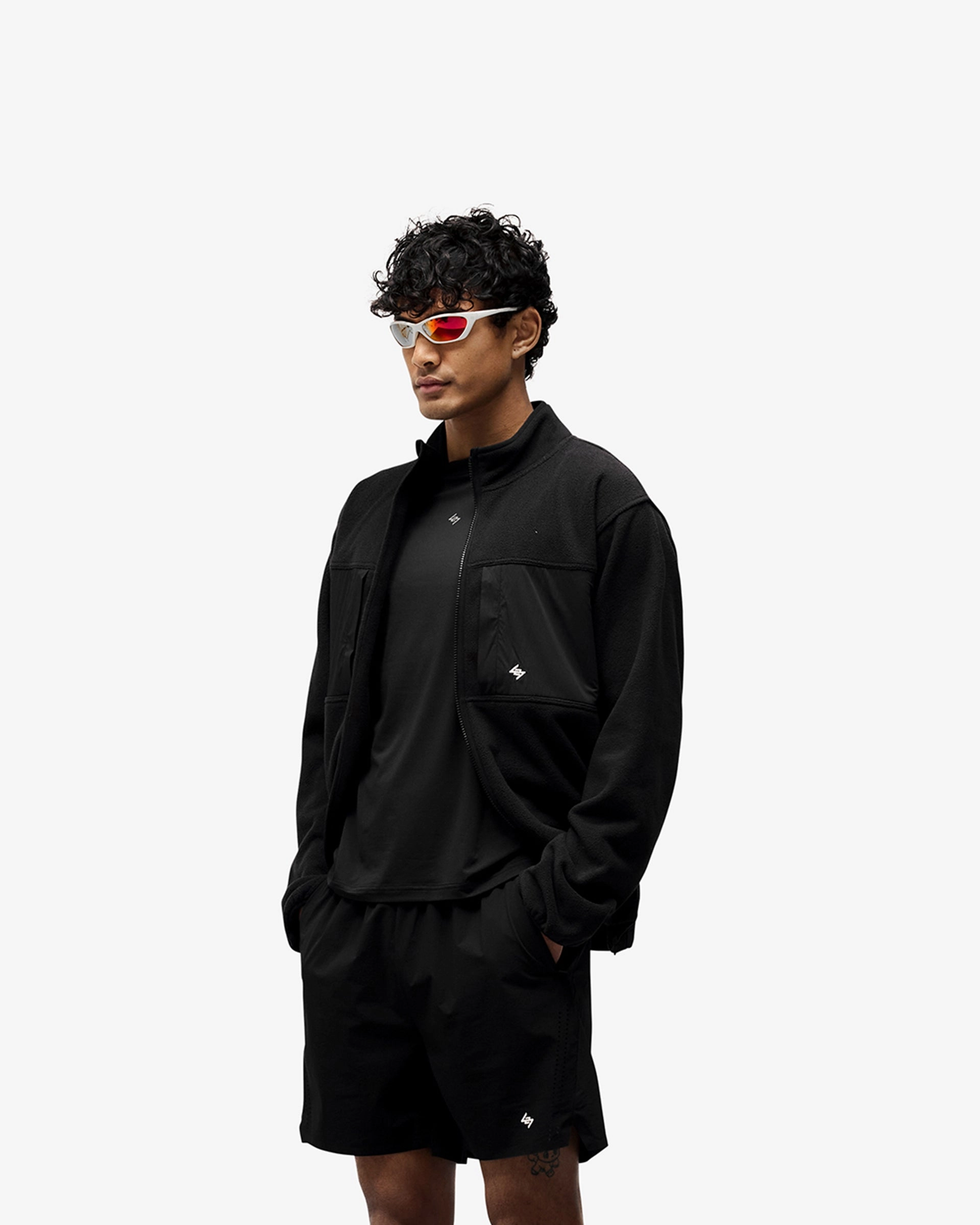 Fashion Forward Layer Reinforced Zippers 247 Polar Panelled Fleece - Black