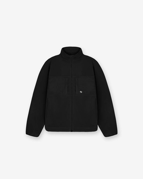 Drop Tail Hem 247 Polar Panelled Fleece - Black