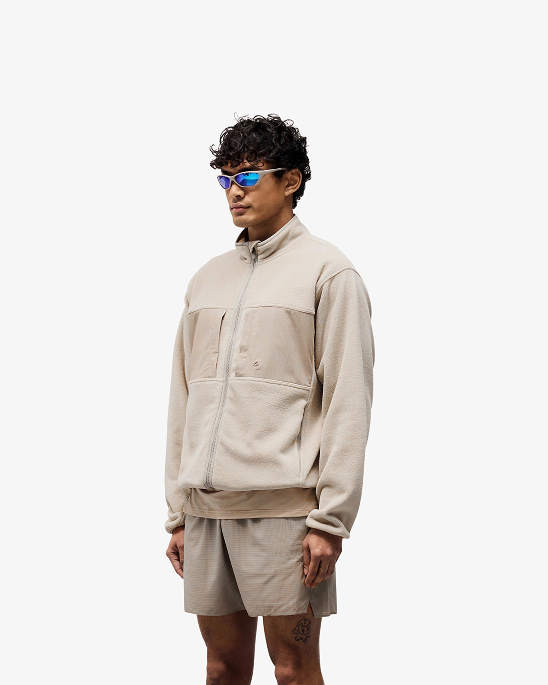 Rain Guard Pocket Details 247 Polar Panelled Fleece - Pebble