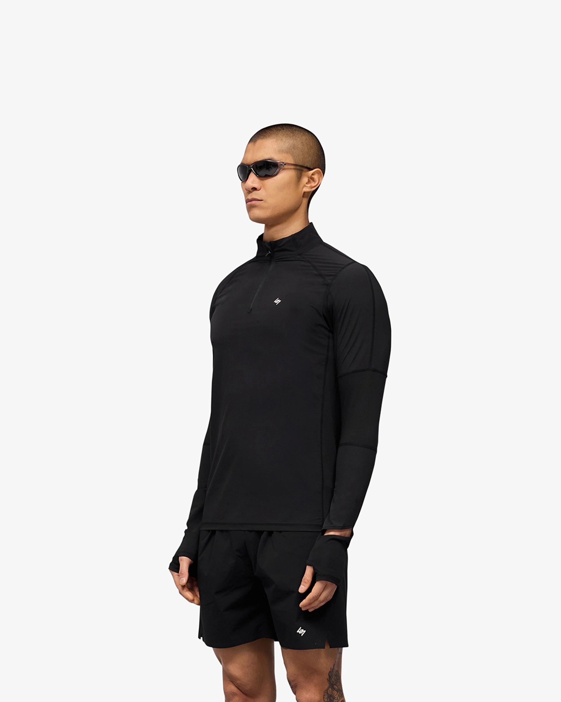 247 Run Quarter Zip - Jet Black Lined Pockets Casual Feel