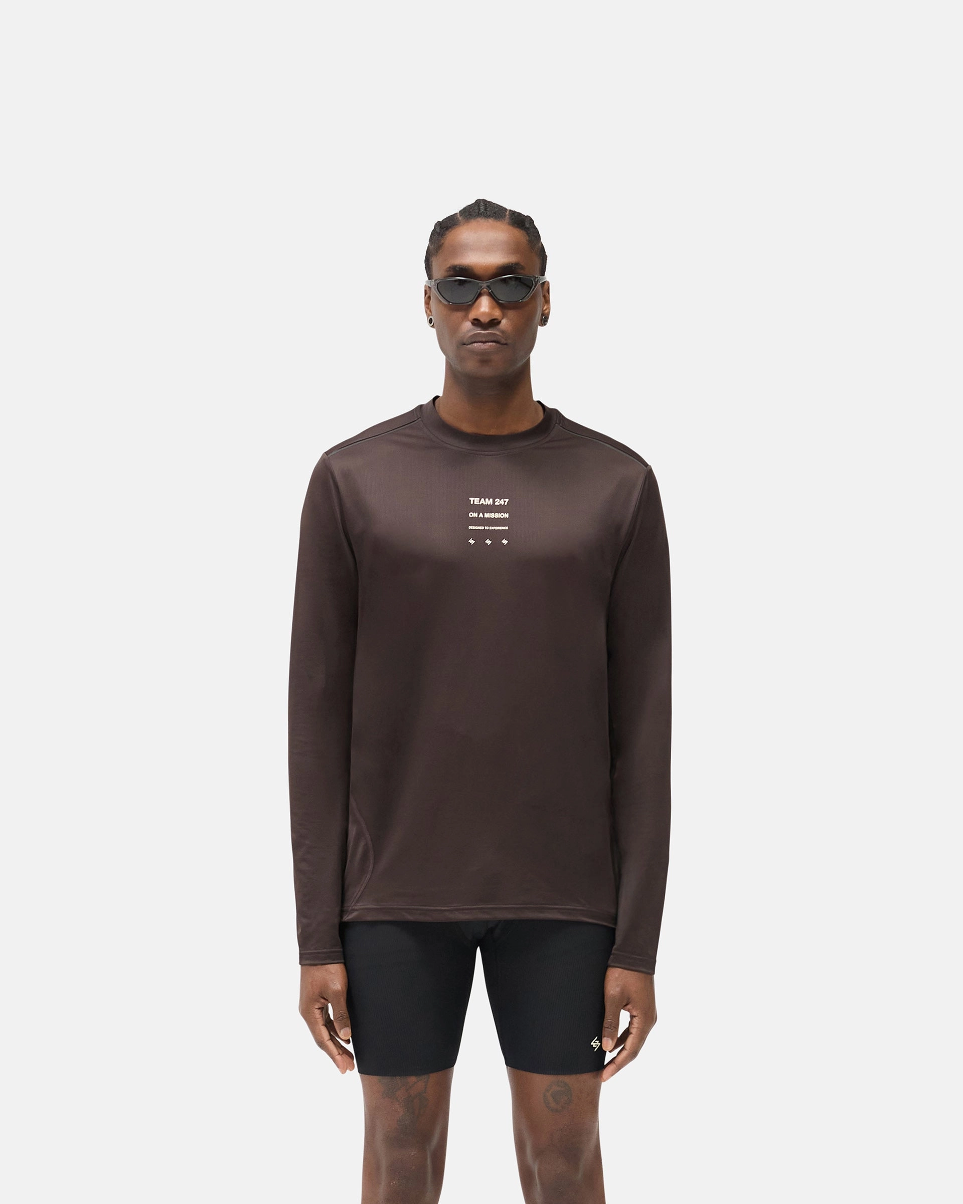 Reinforced Shoulder Seams 247 Trail Long Sleeve T-Shirt - Chocolate