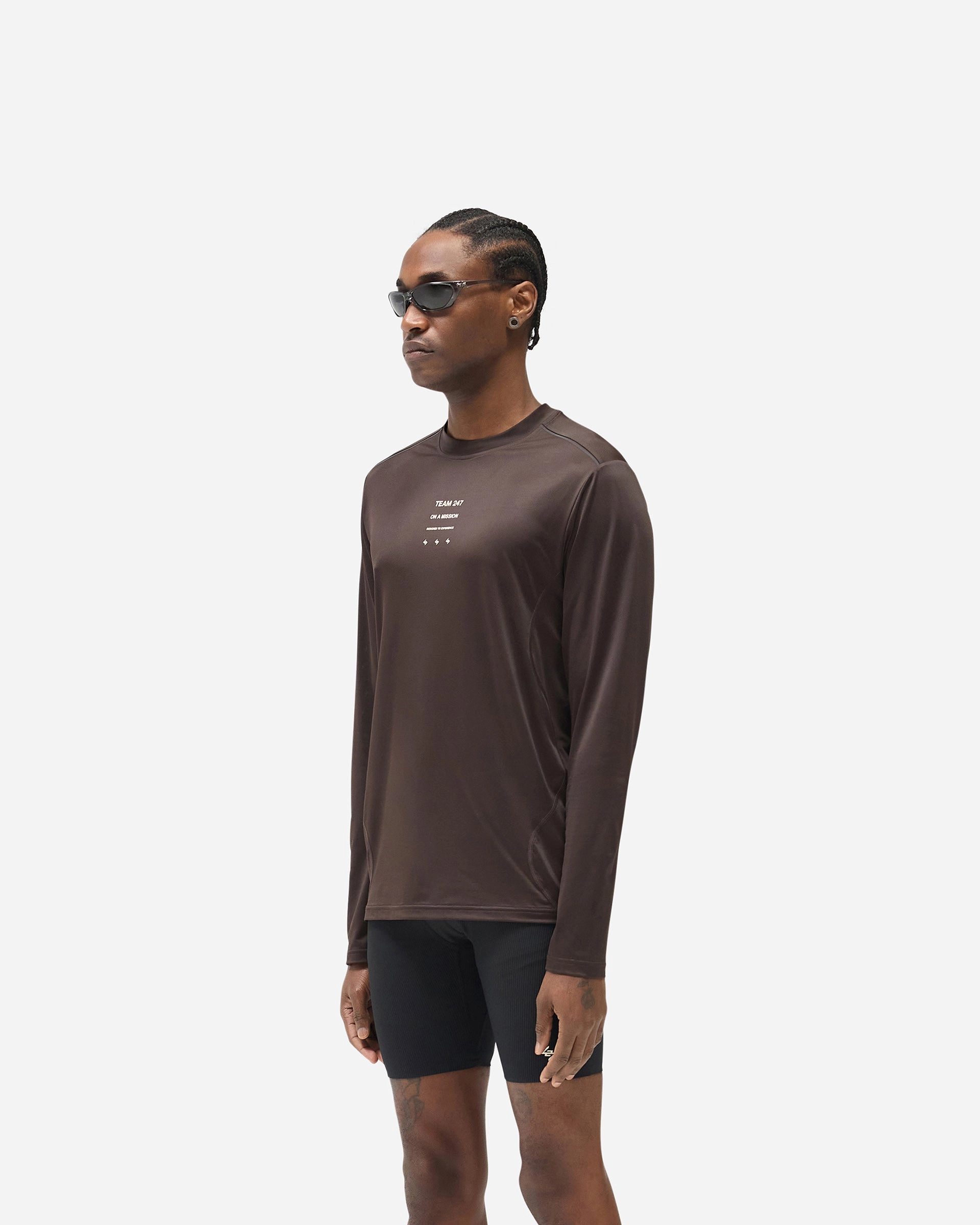 Versatile and Stylish 247 Trail Long Sleeve T-Shirt - Chocolate