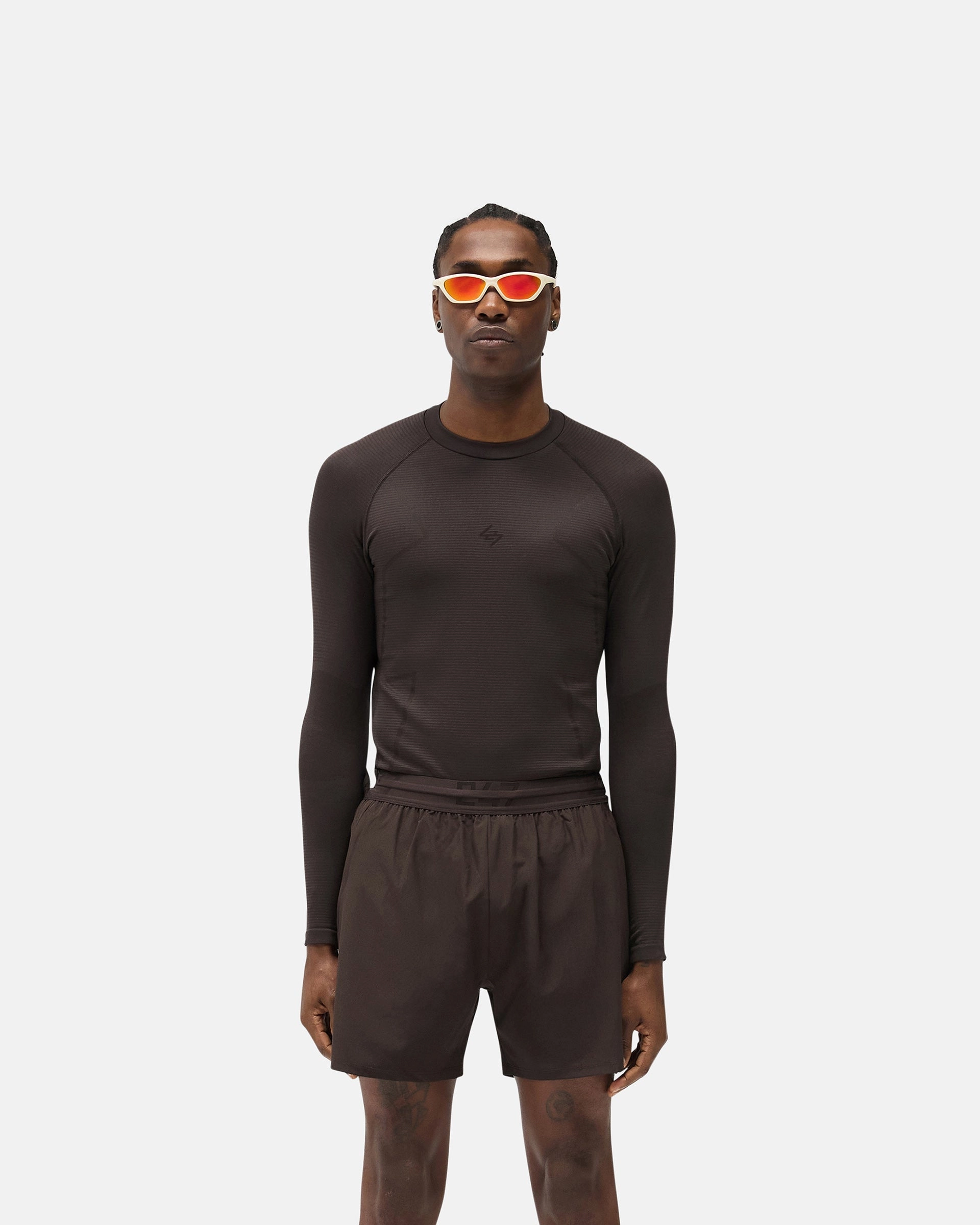 Anti Pilling Finish 247 Uprising Long Sleeve Seamless T-Shirt - Chocolate