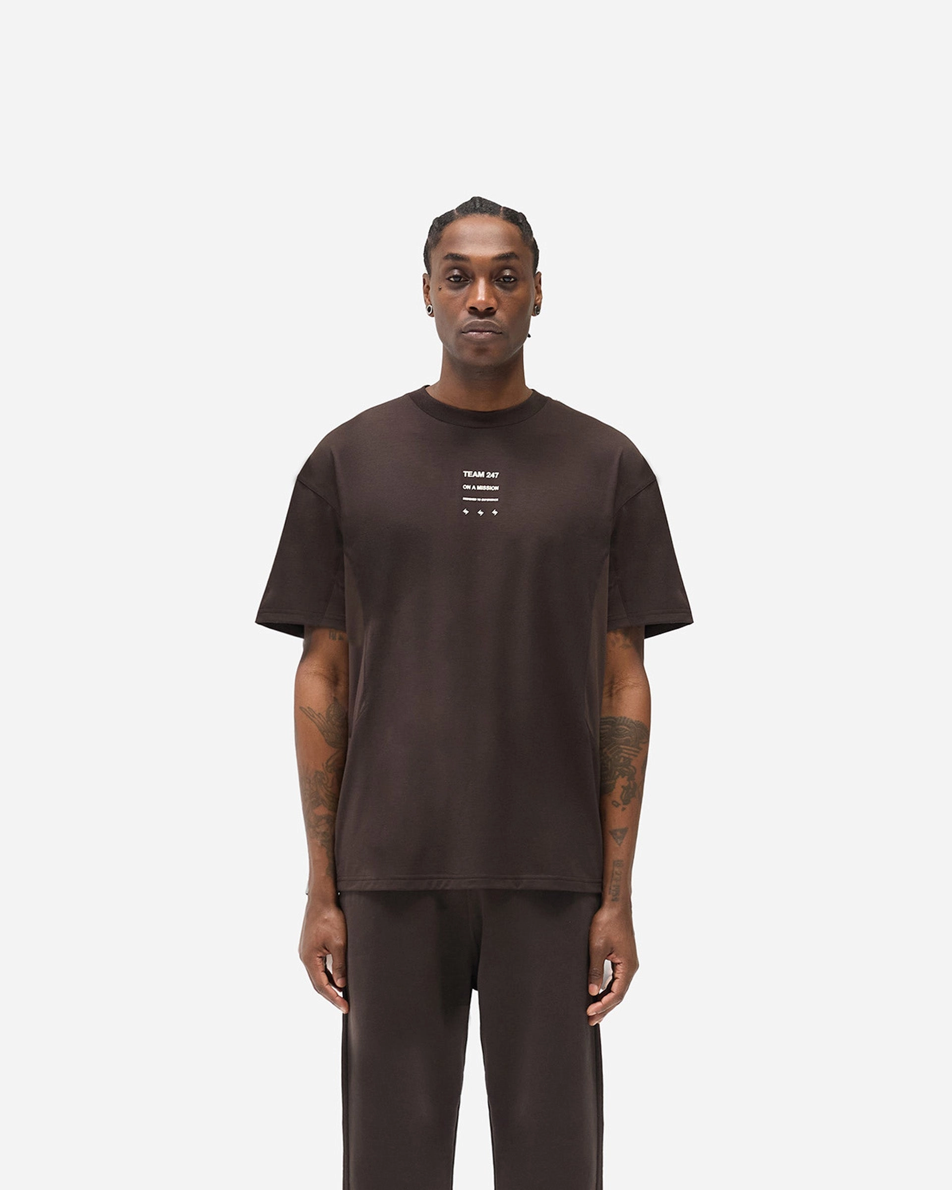 QuickDryTechnology Garment Dyed Technique 247 Uprising Oversized T-Shirt - Chocolate