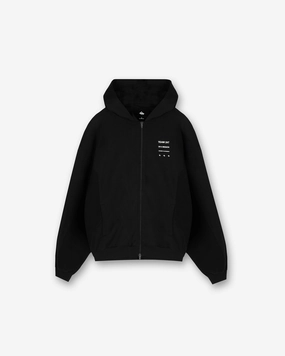 247 Uprising Zip Hoodie - Black Elasticated Waistband Cozy Material