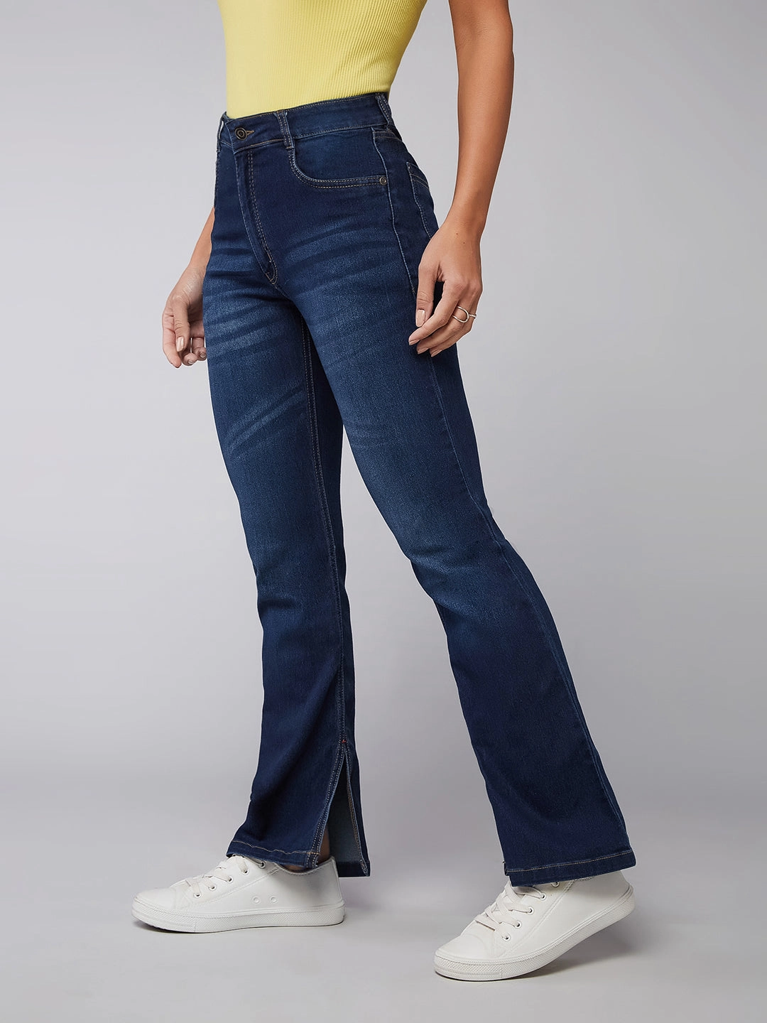24/7 Comfort 24/7 Comfort Blue Semi-Bootcut Mid-Rise Stretchable Denim Jeans Loose Spring Mood