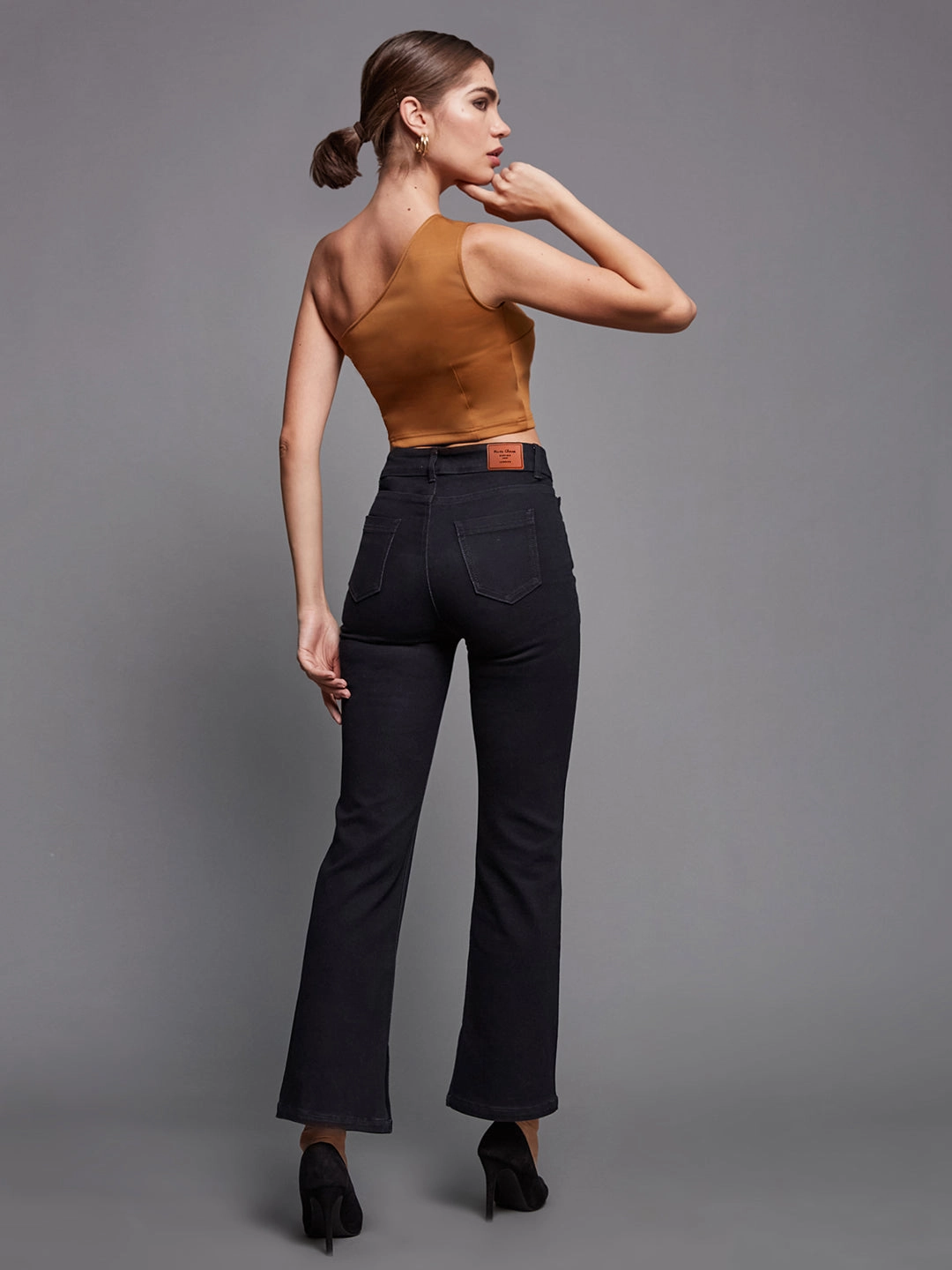 Always Fits Well 24/7 Comfort Black Bell-Bottom Bootcut High-Rise Stretchable Denim Jeans