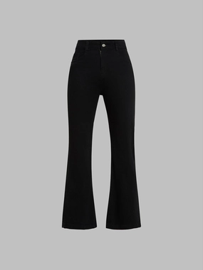 Versatile Weekend Style 24/7 Comfort Black Bootcut High-Rise Stretchable Denim Jeans