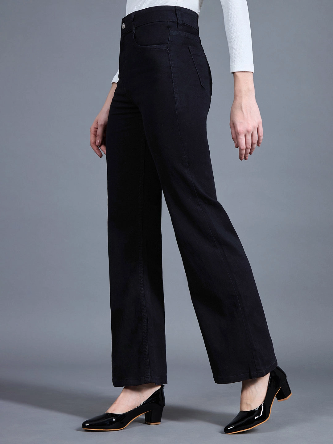 Casual Option Stain Release Finish 24/7 Comfort Black Bootcut High-Rise Stretchable Denim Jeans