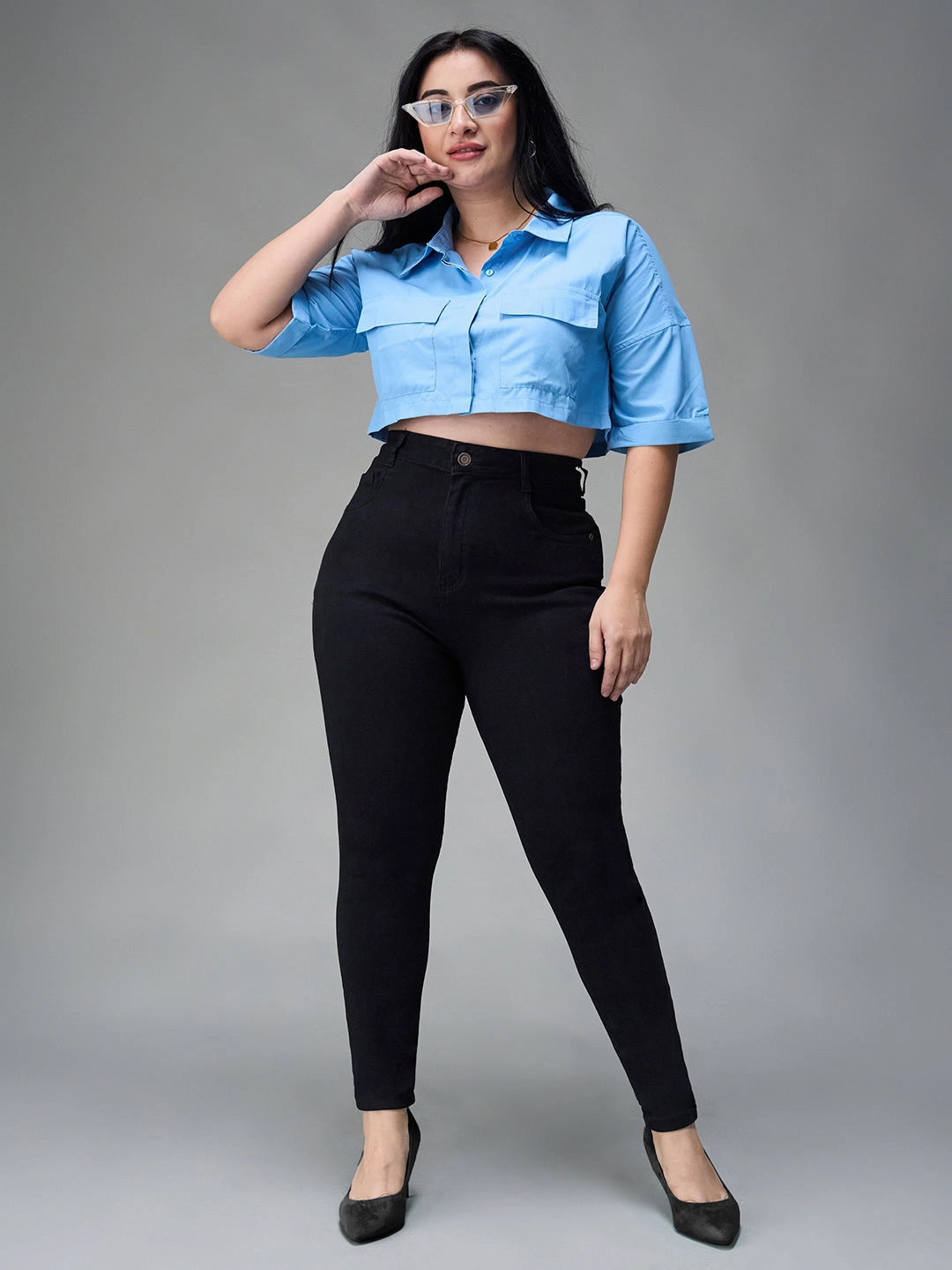 24/7 Comfort Black Skinny-Fit High-Rise Stretchable Denim Jeans Travel Outfit Music Event