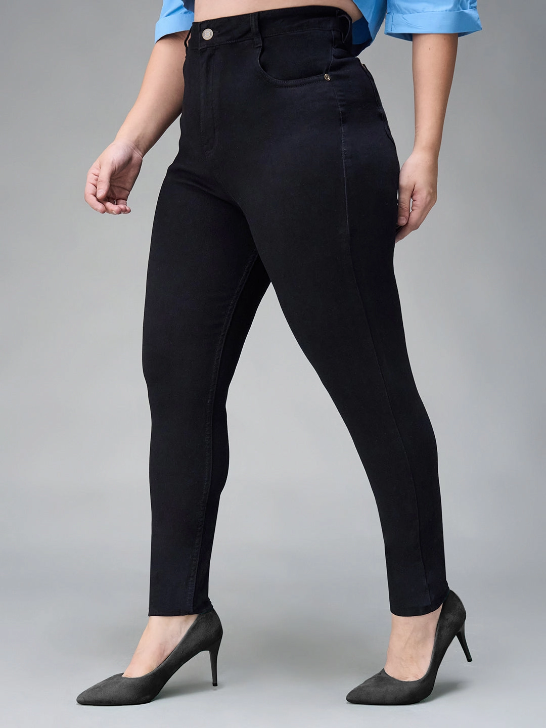 All Style Fit 24/7 Comfort Black Skinny-Fit High-Rise Stretchable Denim Jeans