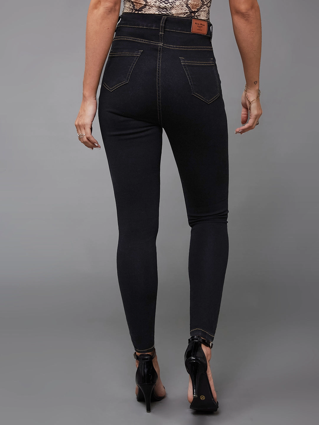 Bold Traveler Gear 24/7 Comfort Black Skinny High-Rise Cropped Stretchable Denim Jeans