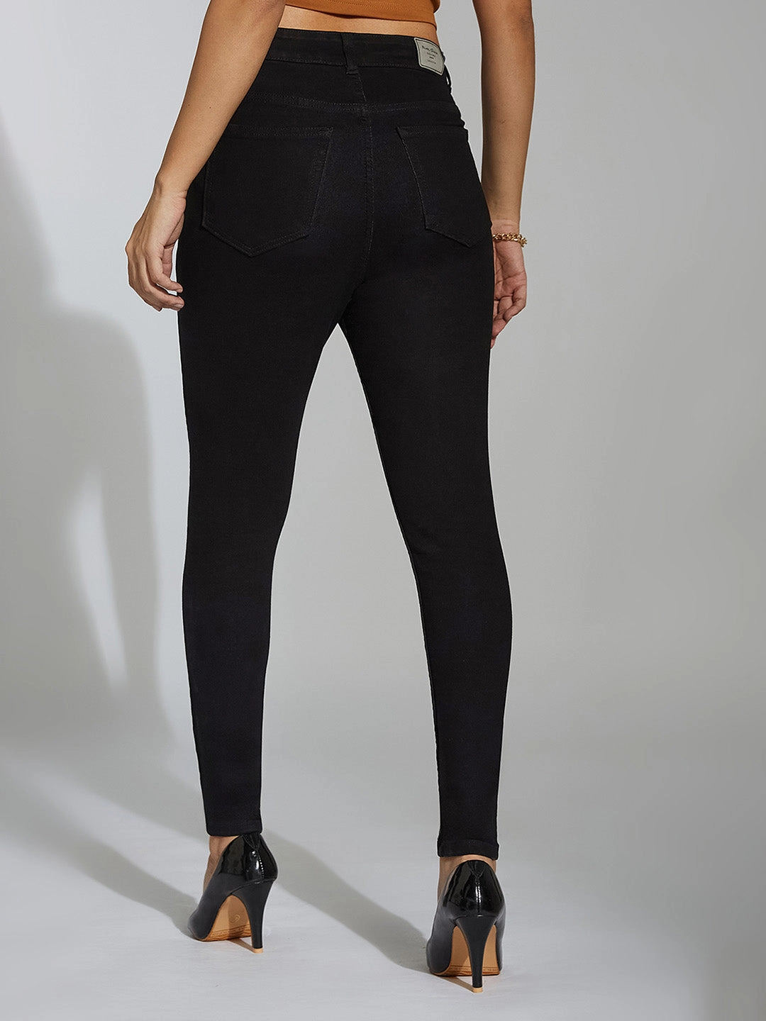 Utility Style 24/7 Comfort Black Skinny High-Rise Stretchable Denim Jeans