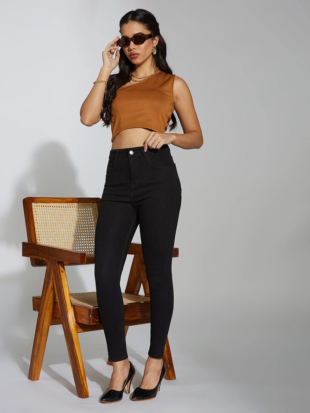 All Day Use Soft Road Trip Youth Style 24/7 Comfort Black Skinny High-Rise Stretchable Denim Jeans