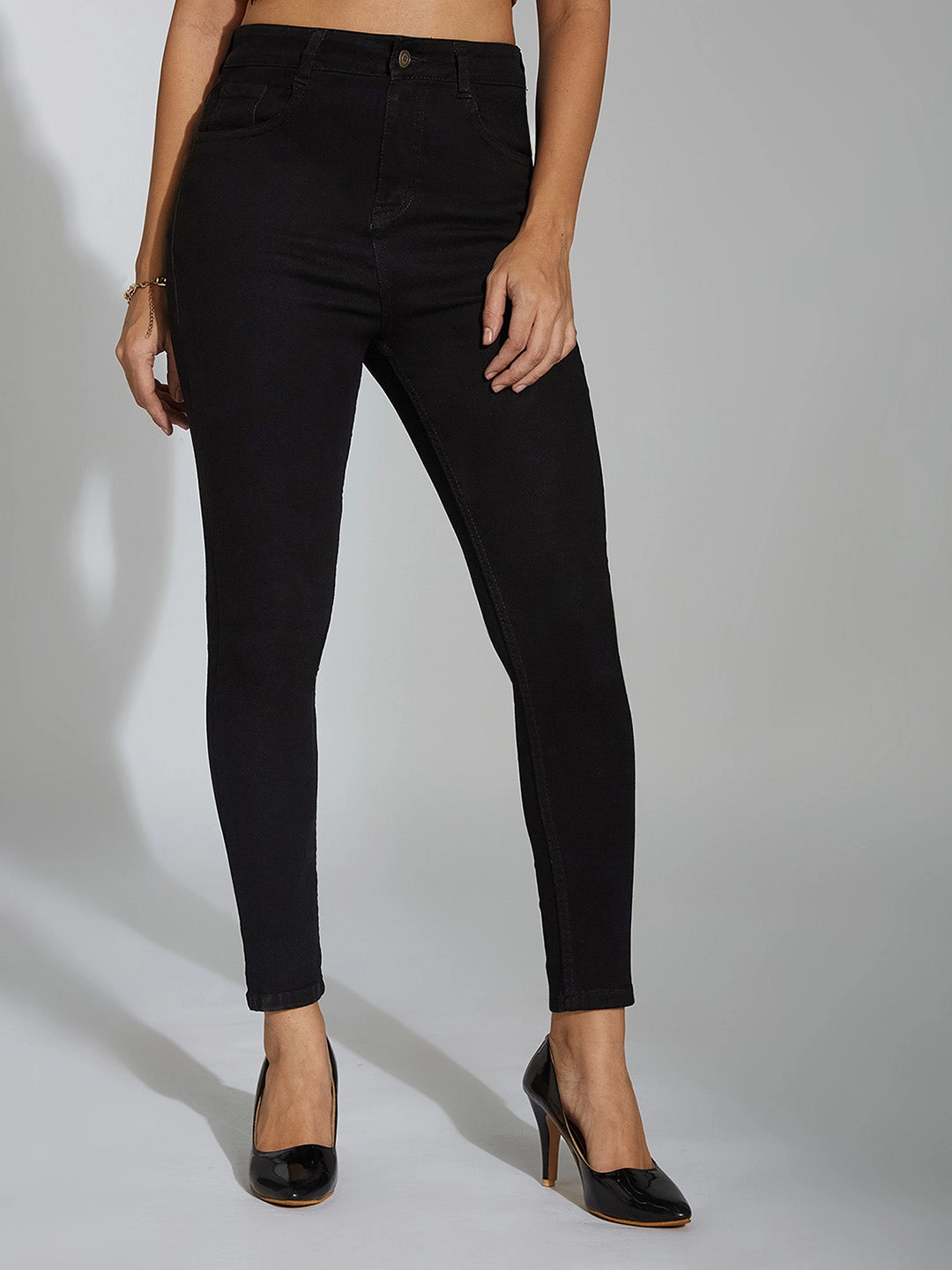 Everyday Use 24/7 Comfort Black Skinny High-Rise Stretchable Denim Jeans