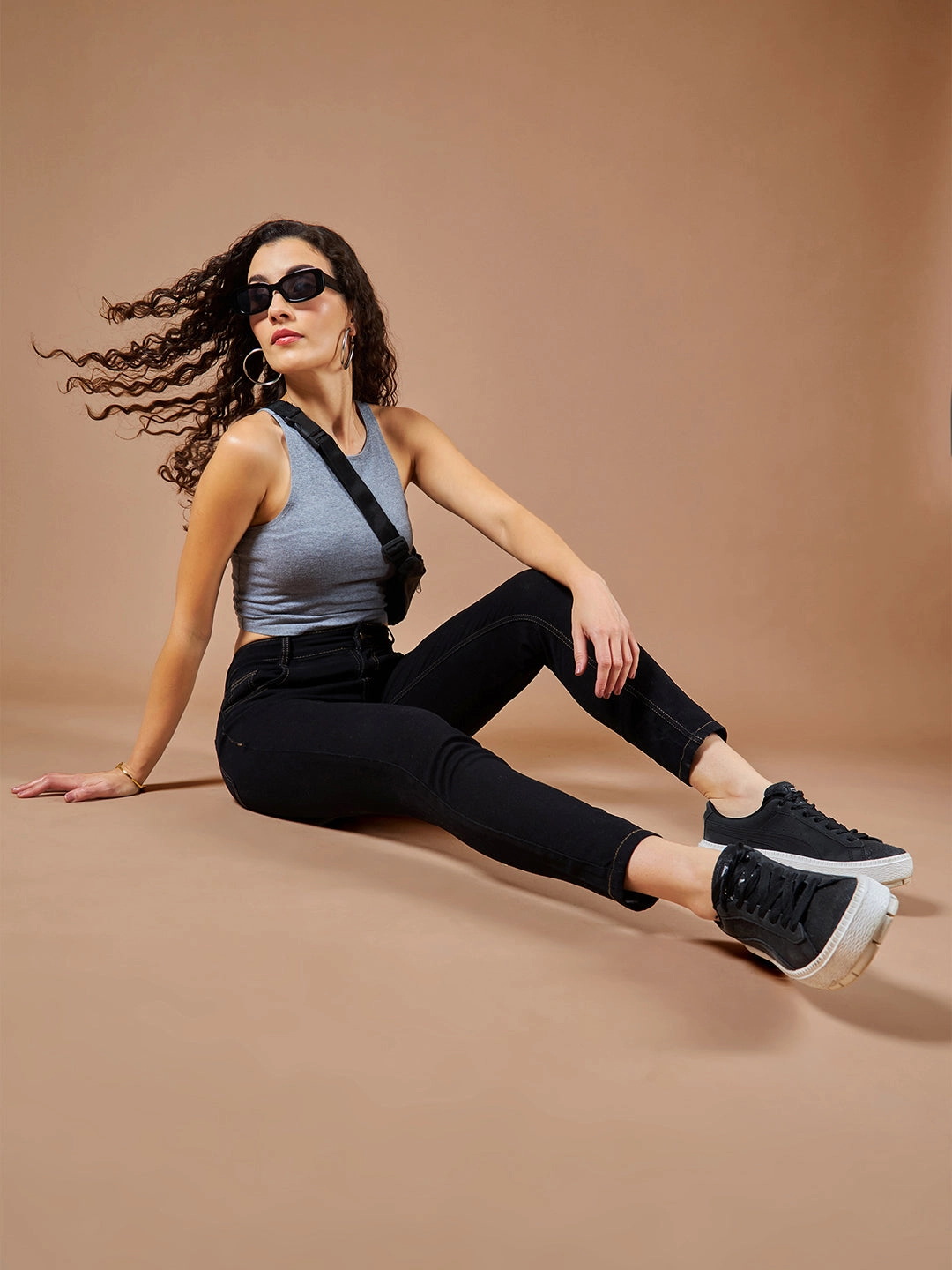 Yearlong Fit 24/7 Comfort Black Skinny High-Rise Stretchable Denim Jeans