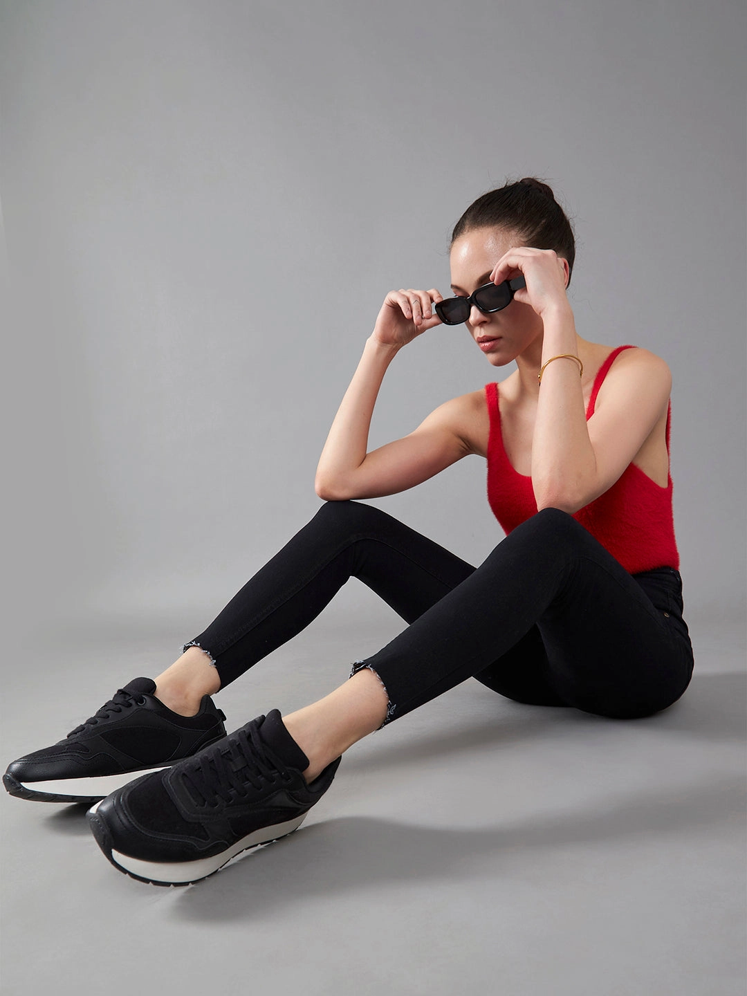 24/7 Comfort Black Slim-Fit High-Rise Cropped-Length Stretchable Denim Jeans Weather Proof Lightwear Option