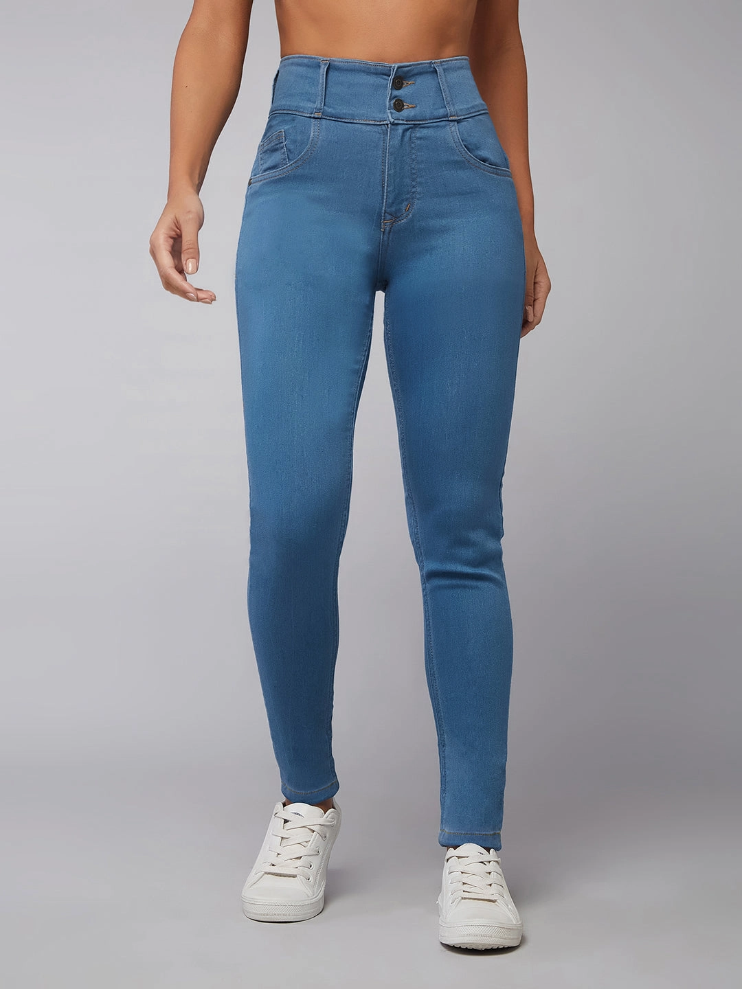 Smooth Shape 24/7 Comfort Blue Skinny-Fit High-Rise Stretchable High-Rise Denim Jeans