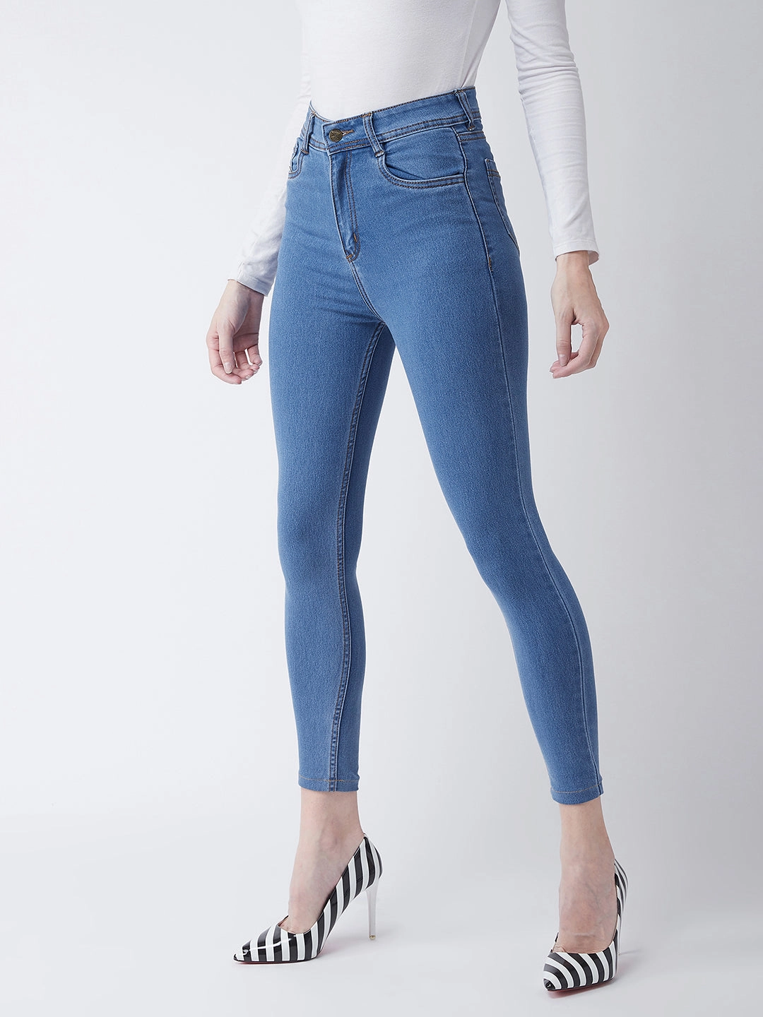 Clean Piece 24/7 Comfort Blue Skinny High-Rise Cropped Denim Jeans