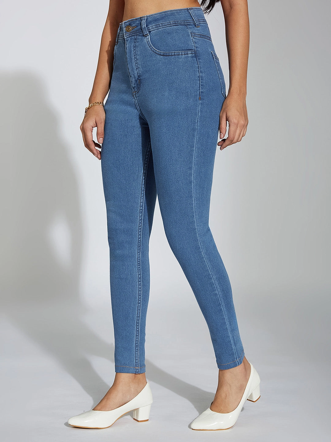 Artist Vibe Weekend Warrior Gym Ready 24/7 Comfort Blue Skinny High-Rise Cropped Denim Jeans