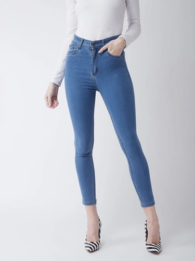Outfit Vibe Street Vibe 24/7 Comfort Blue Skinny High-Rise Cropped Denim Jeans