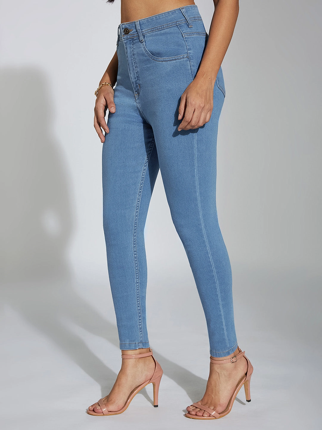 Routine Wear 24/7 Comfort Blue Skinny High-Rise Distressed Denim Jeans