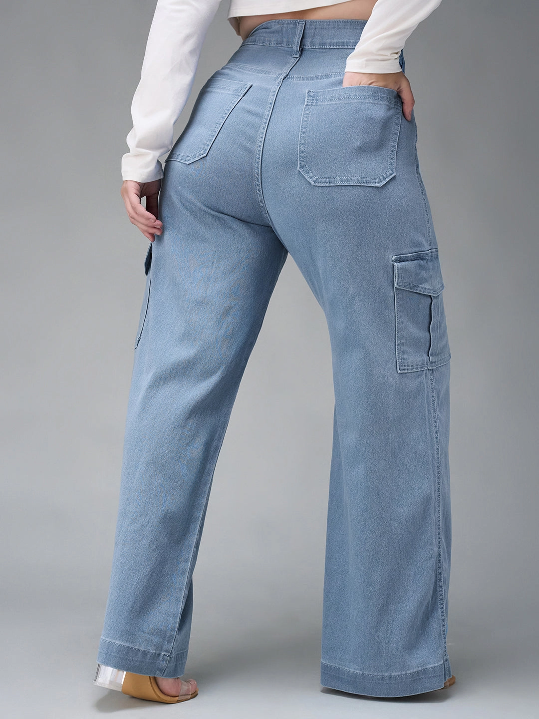 Relaxed Basics All Time Basic 24/7 Comfort Blue Wide-Leg High-Rise Stretchable Denim Jeans