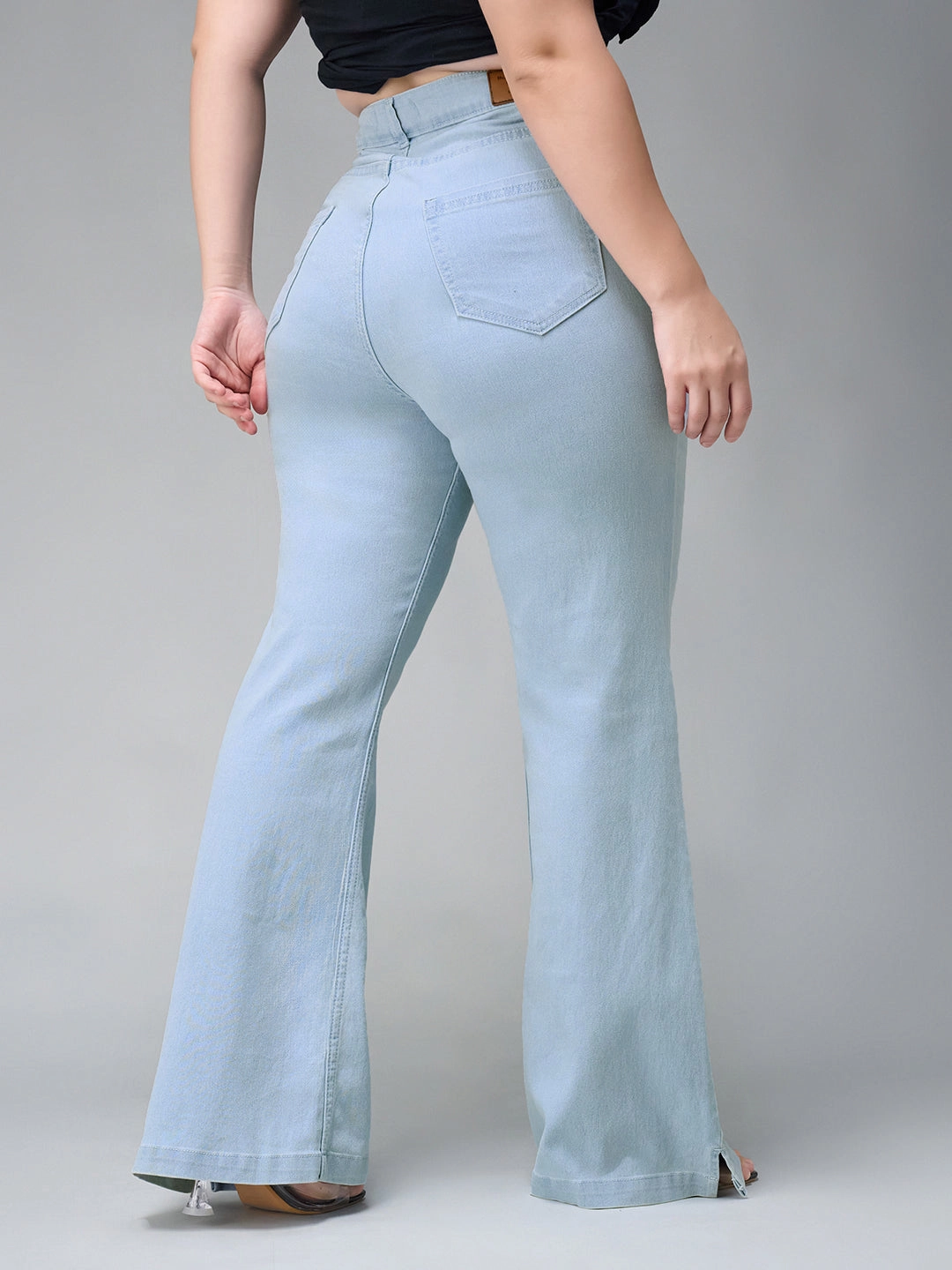 24/7 Comfort Light Blue Bootcut High-Rise Stretchable Denim Jeans Streetwear Fan Premium