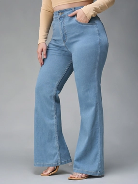 Balanced Piece 24/7 Comfort Light Blue Bootcut High-Rise Stretchable Denim Jeans