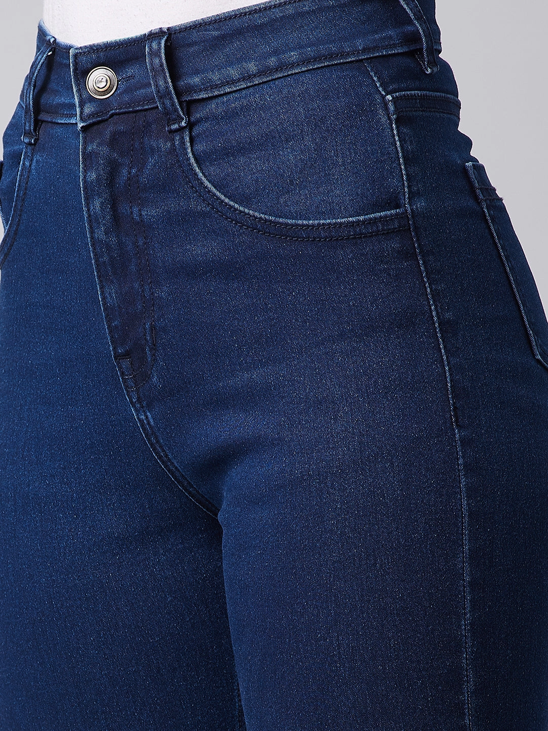 Formal City Walk Party Look 24/7 Comfort Navy-Blue Skinny High-Rise Stretchable Denim Jeans