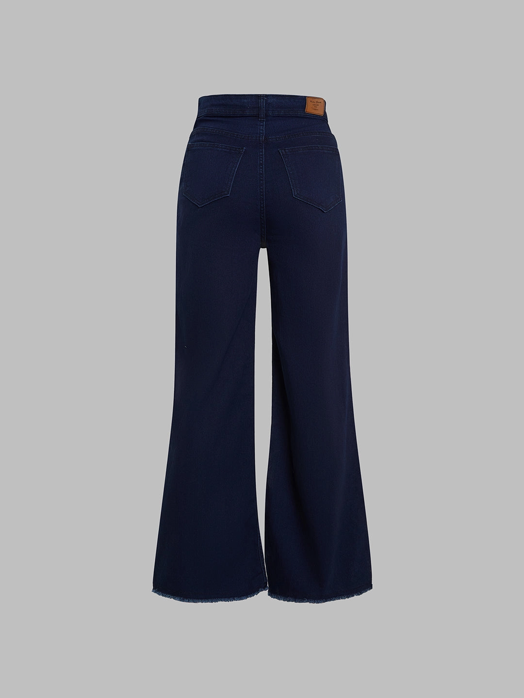 24/7 Comfort Navy-Blue Wide-Leg High-Rise Stretchable Denim Jeans Active Outfit