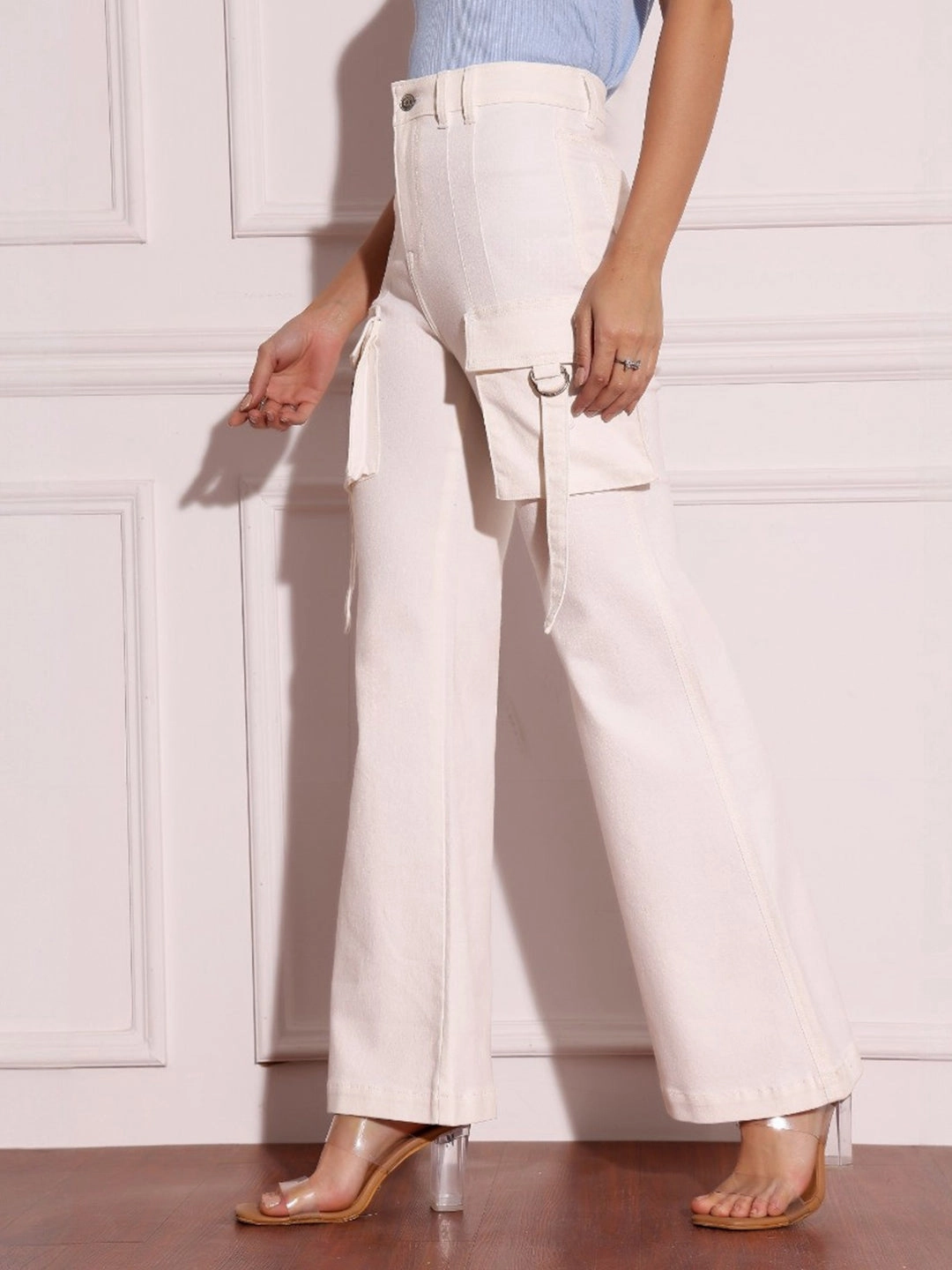 24/7 Comfort White Bootcut High-Rise Stretchable Denim Jeans Teen Outfit Bold Urban Explorer Selvedge Detailing