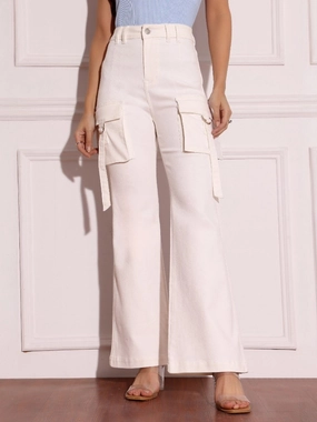 Chic Design Style 24/7 Comfort White Bootcut High-Rise Stretchable Denim Jeans