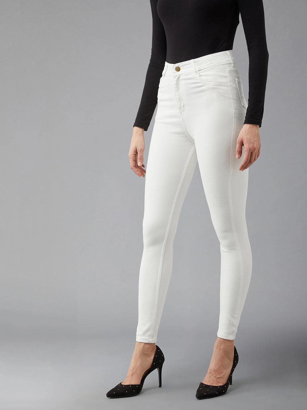 City Walk Comfy Weekend Getaway 24/7 Comfort White Skinny-Fit High-Rise Bleached Denim Jeans