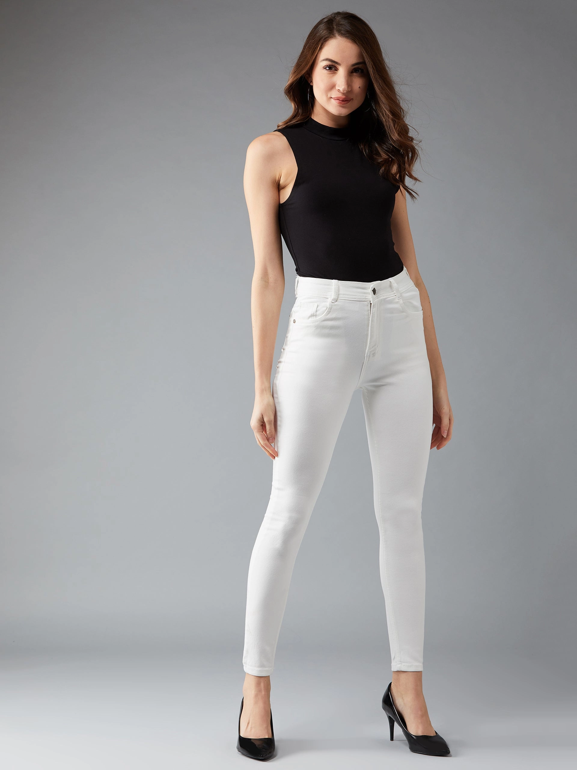 One For All 24/7 Comfort White Skinny High-Rise Stretchable Denim Jeans