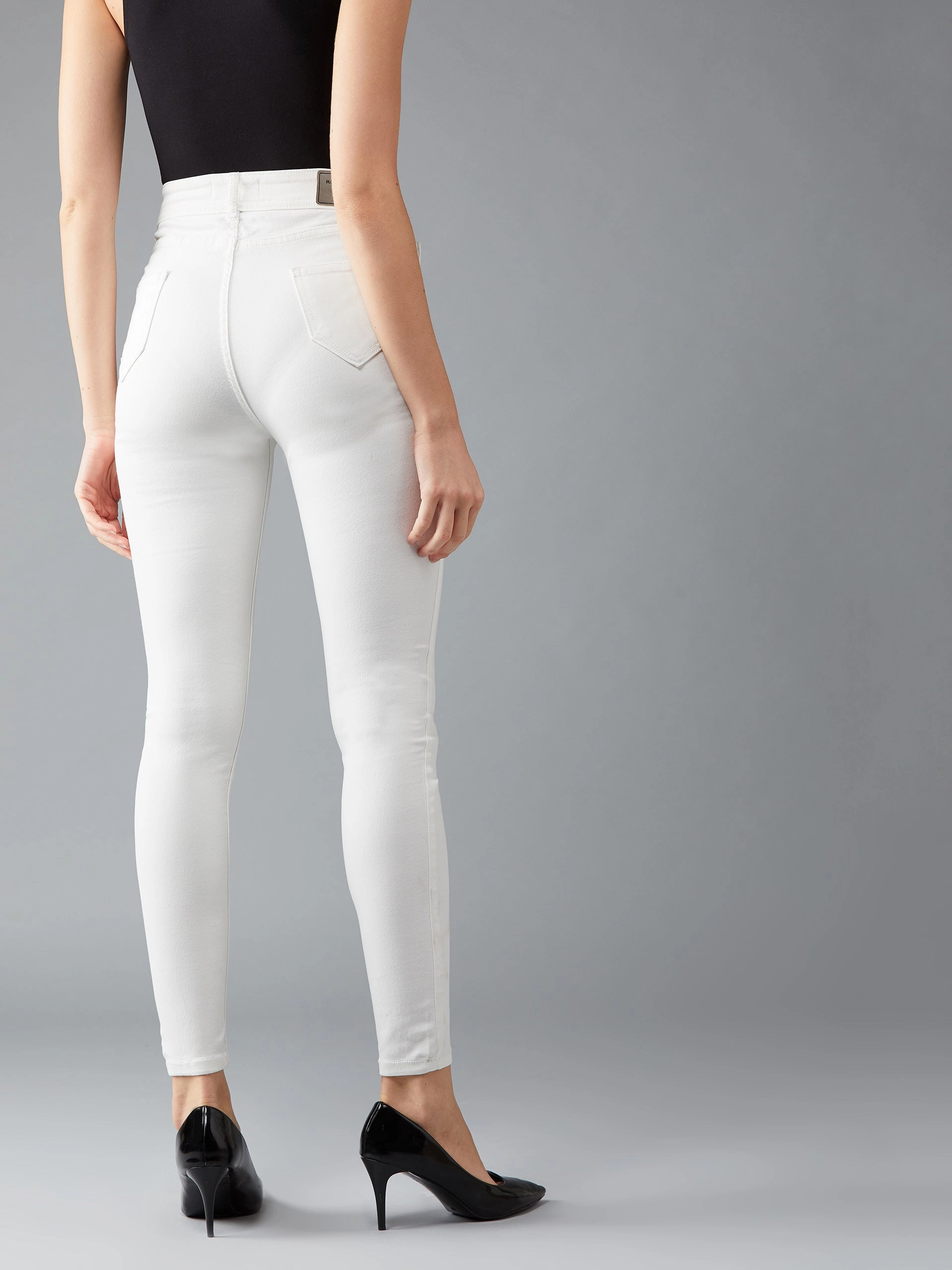 24/7 Comfort White Skinny High-Rise Stretchable Denim Jeans City Walk Smart Casual