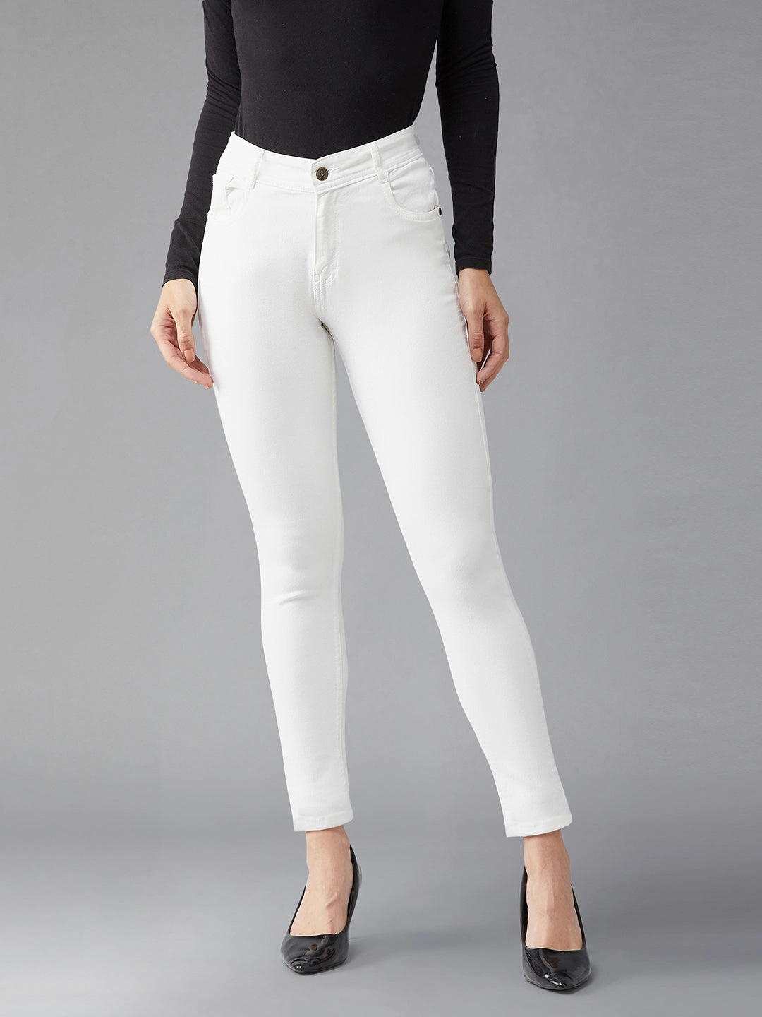 Reliable Outfit 24/7 Comfort White Skinny High-Rise Stretchable Denim Jeans