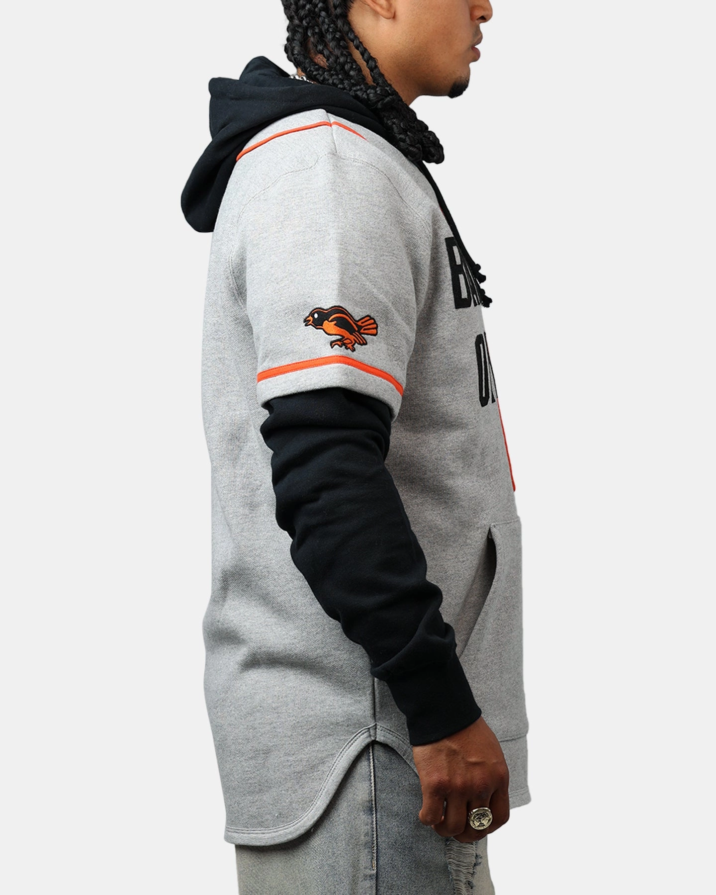 PreShrunk Fabric Printed top 47 Brand Baltimore Orioles Game Hoodie Grey/Black