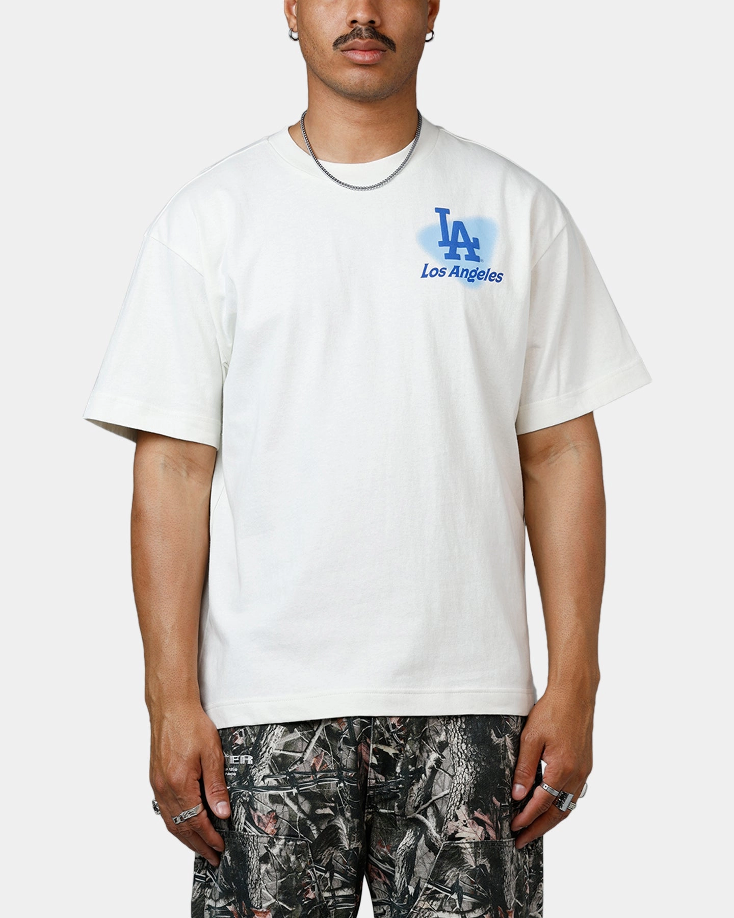 BrushedInnerLining 47 Brand Los Angeles Dodgers All Fire T-Shirt White